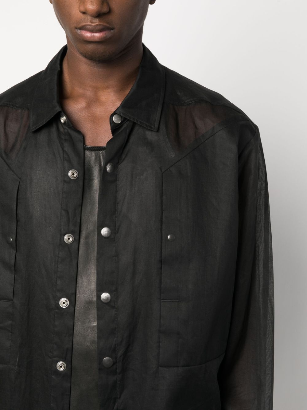 Jumbo Fogpocket semi-sheer shirt - 5