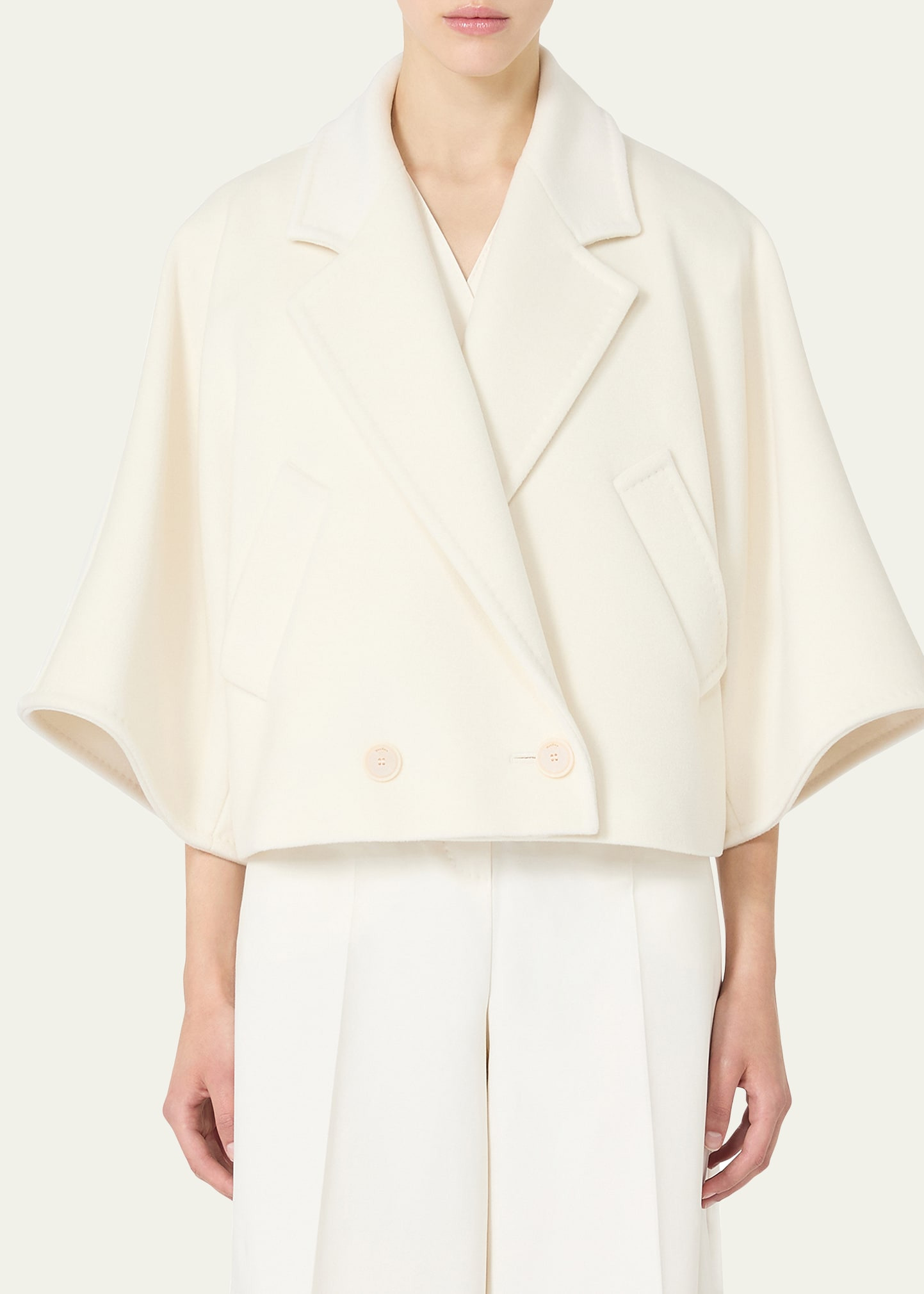 Galea Wool-Cashmere Double-Breasted Short Coat - 4