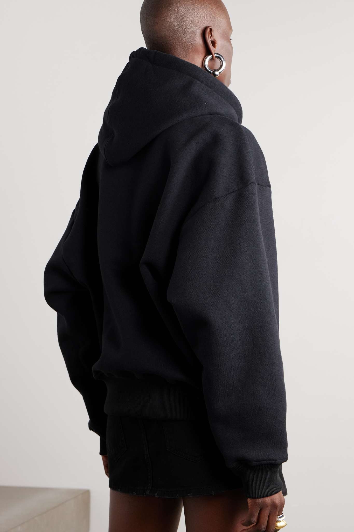 Embroidered cotton-jersey hoodie - 3