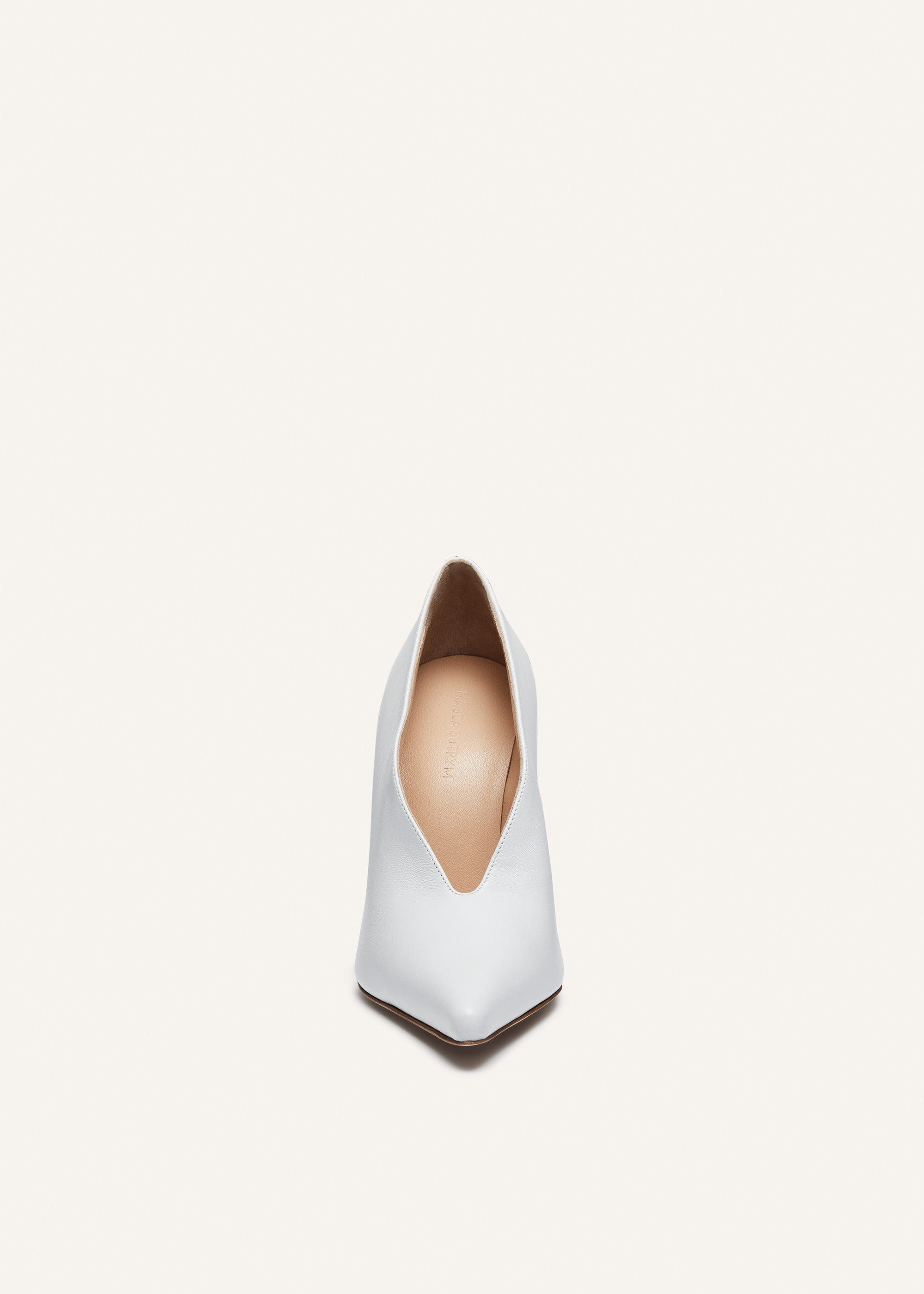 Pointed pumps in white leather - 3