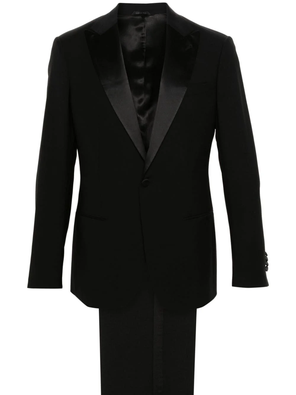 contrast wool single-breasted suit - 1