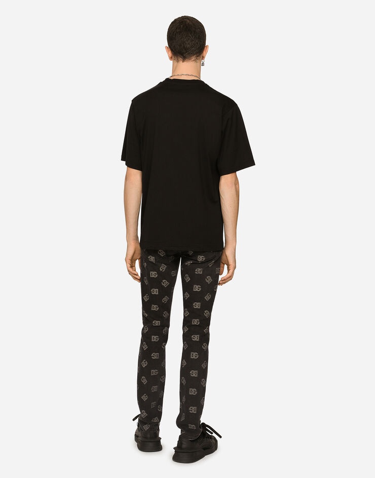 Skinny stretch jacquard jeans with DG Monogram design - 3