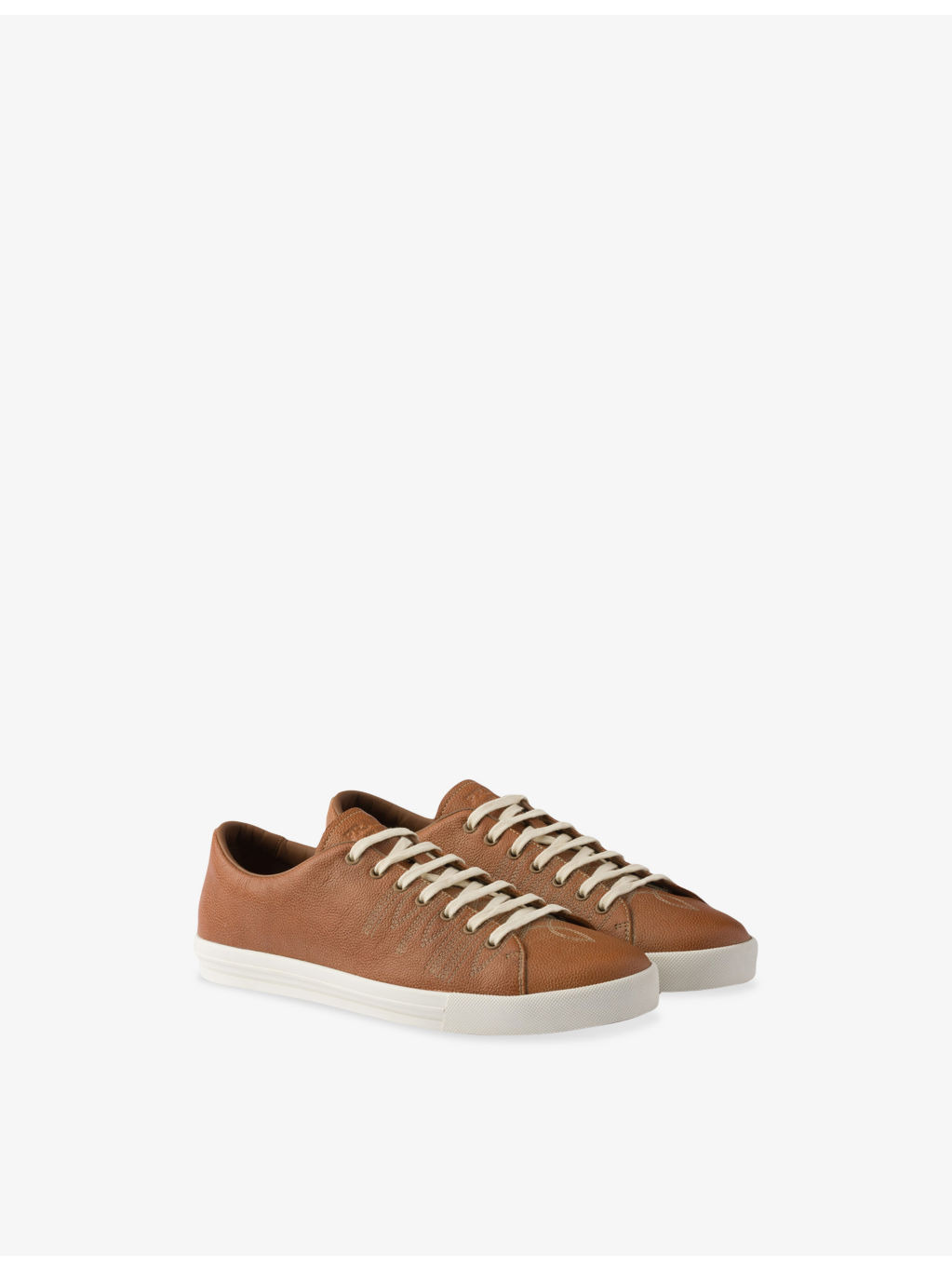 Aged-Effect Leather Trainers - 3