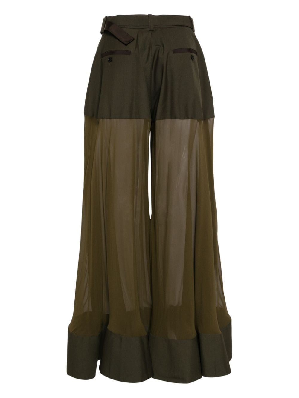 high-waisted belted silk trousers - 2