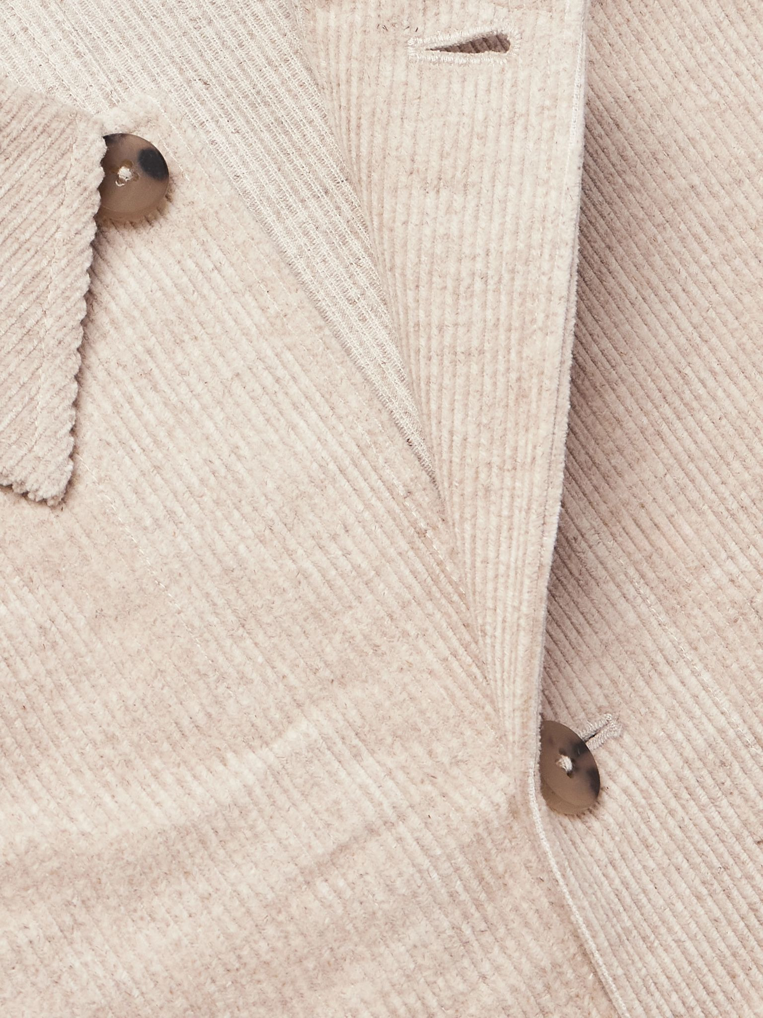 Cotton and Linen-Blend Corduroy Overshirt Cream - 4