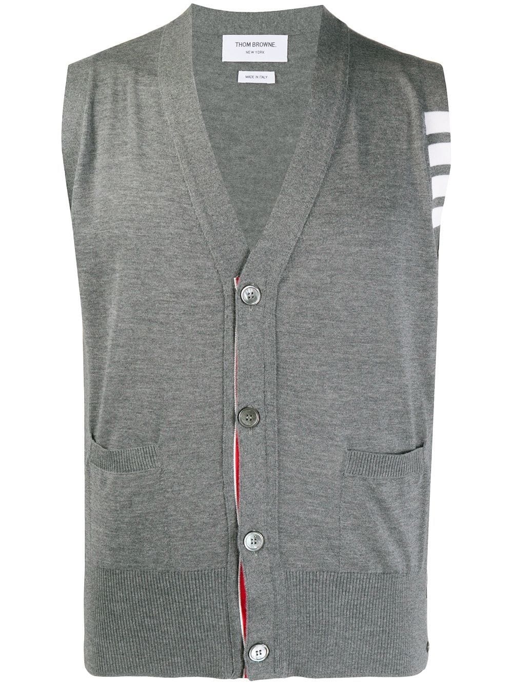 knitted 4-Bar V-neck vest - 1