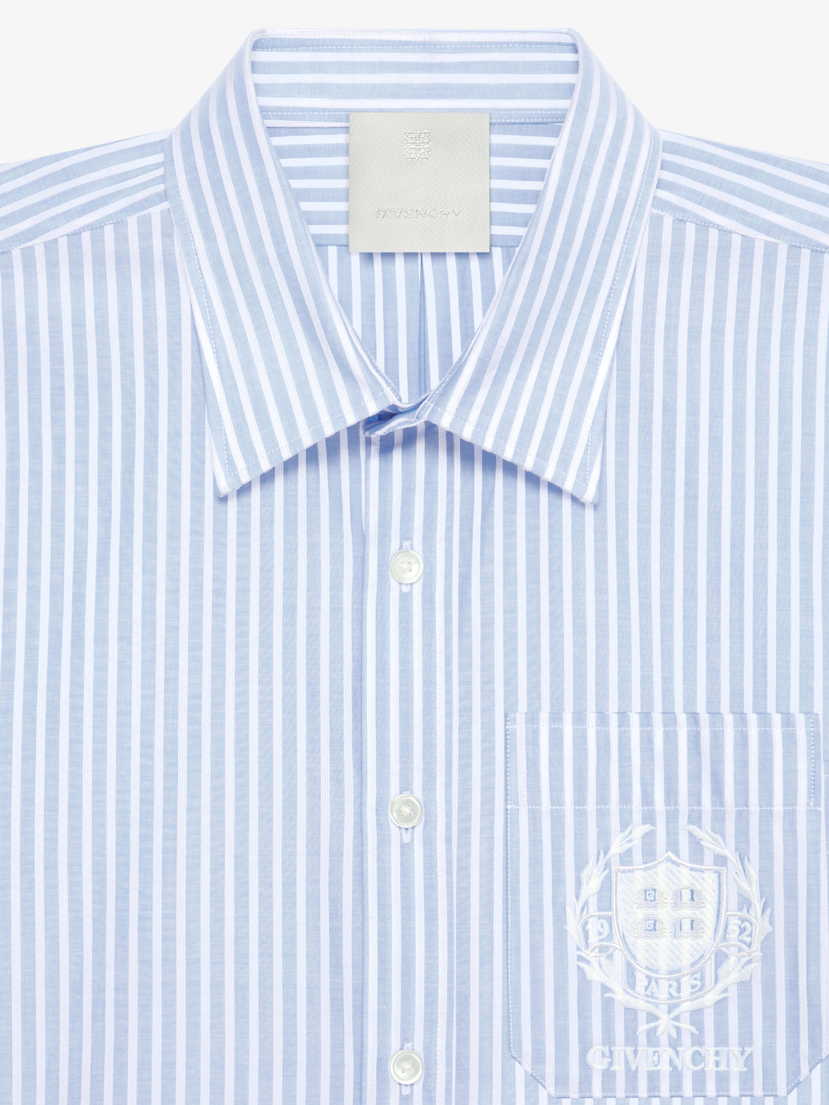 STRIPED GIVENCHY CREST SHIRT IN COTTON - 5