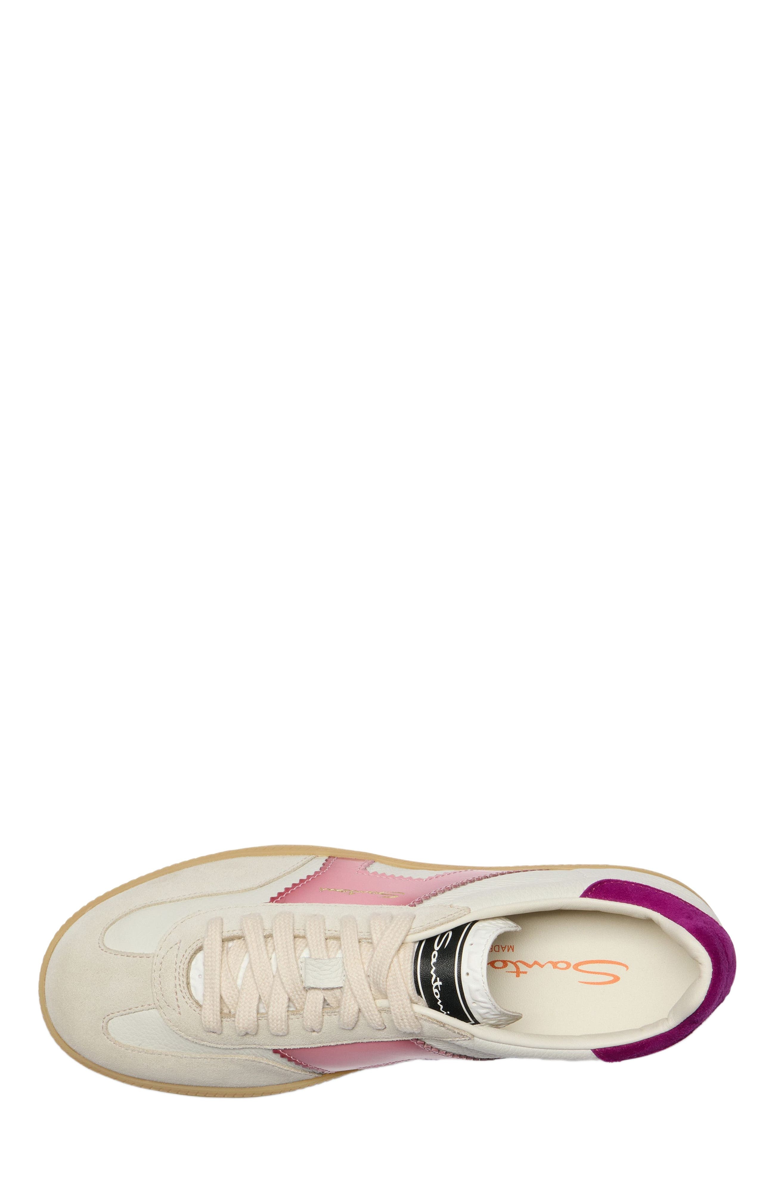 Santoni Women's white and violet leather and suede DBS Oly sneaker in Purple at Nordstrom - 2