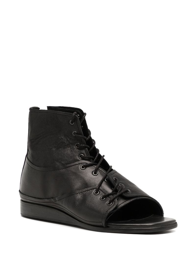 Y's open-toe leather boots outlook
