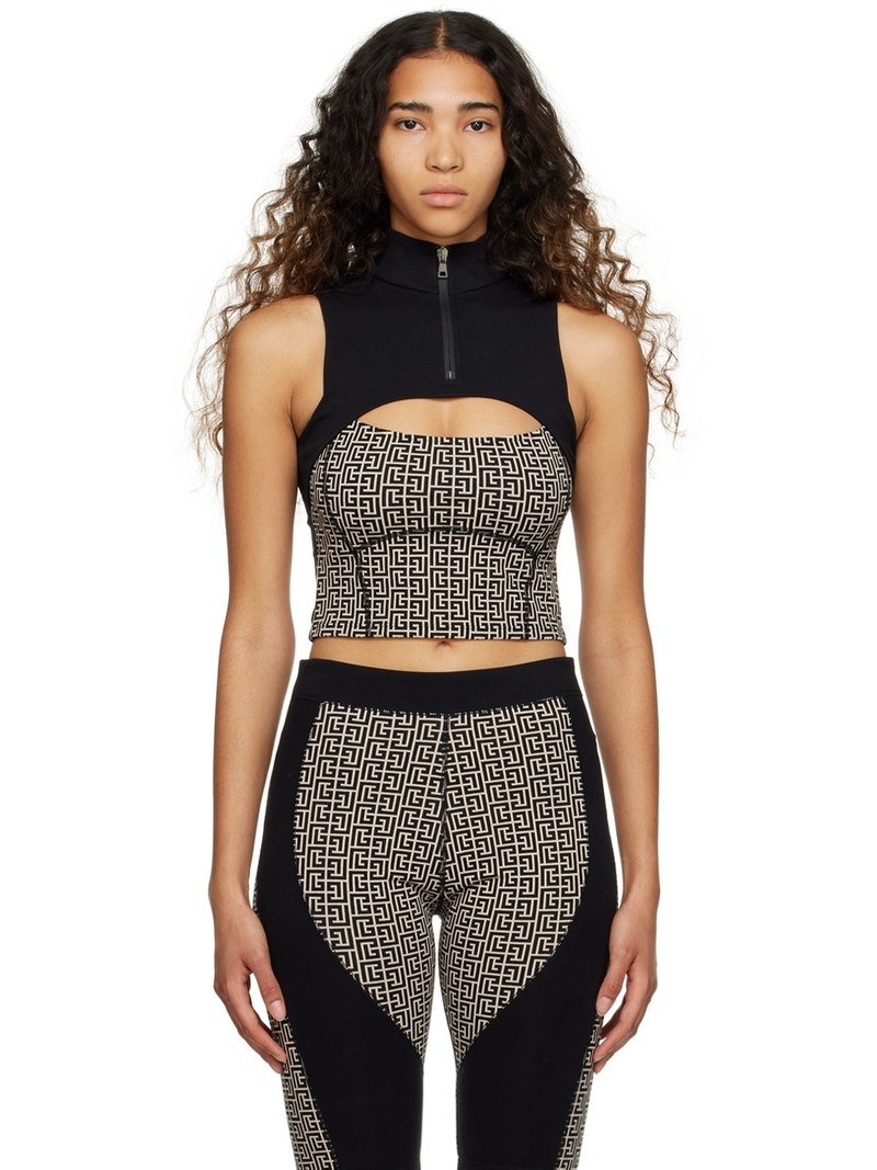 Black Paneled Tank Top 1