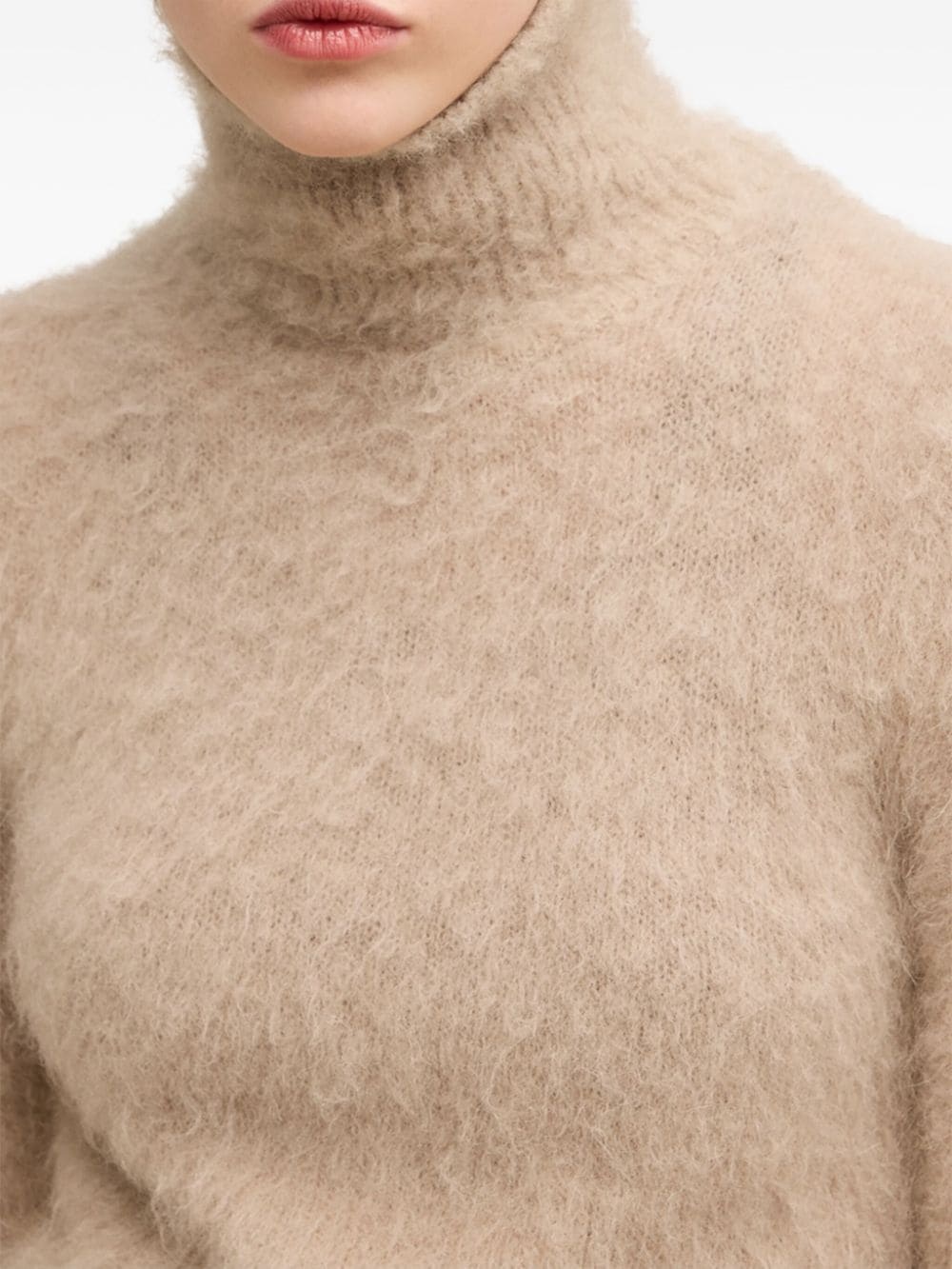 brushed-effect roll-neck jumper - 6