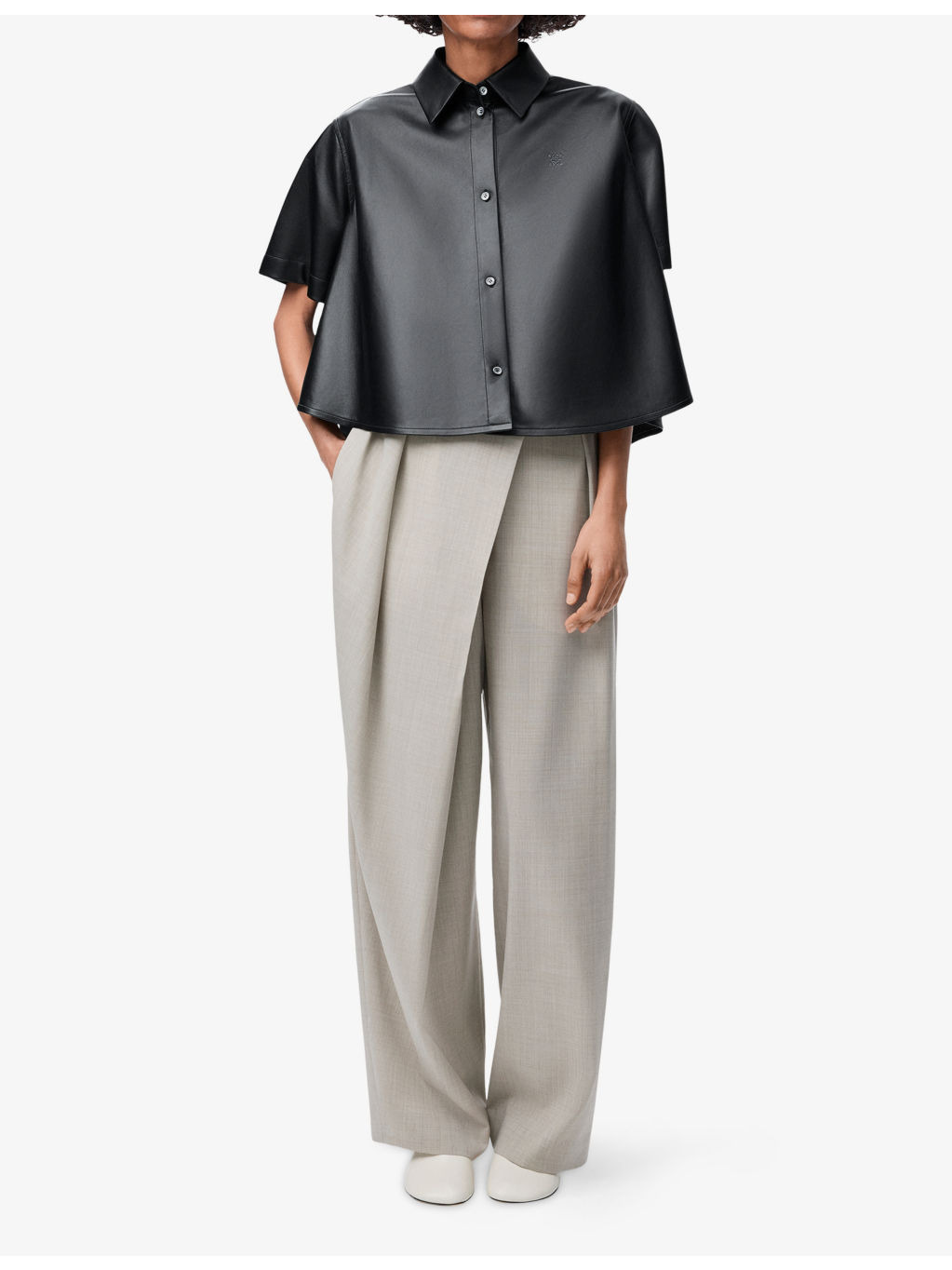Wrap-Pleat Tailored Wool Trousers - 2