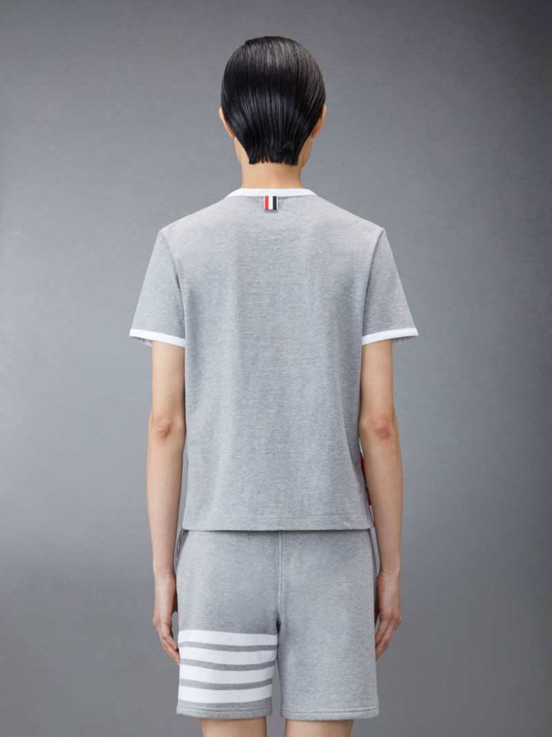 Thom Browne RWB-stripe logo-patch T-shirt outlook
