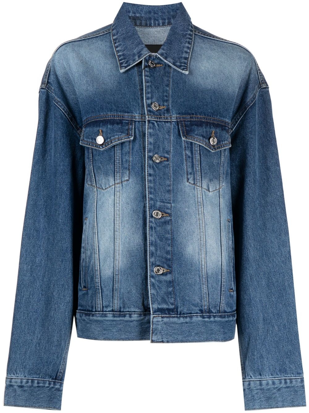 graphic-print denim jacket - 1