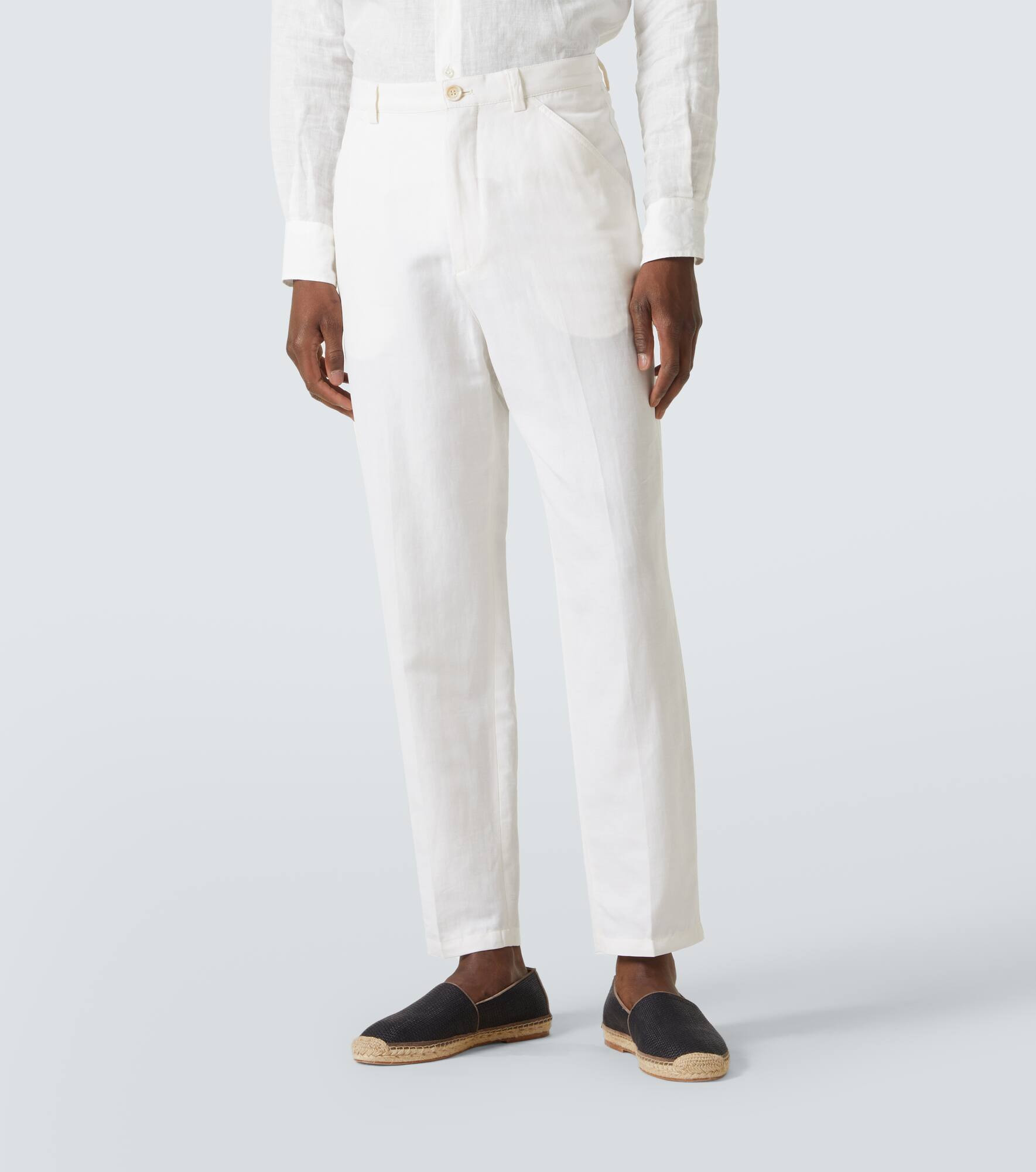 Cotton and linen chinos - 3