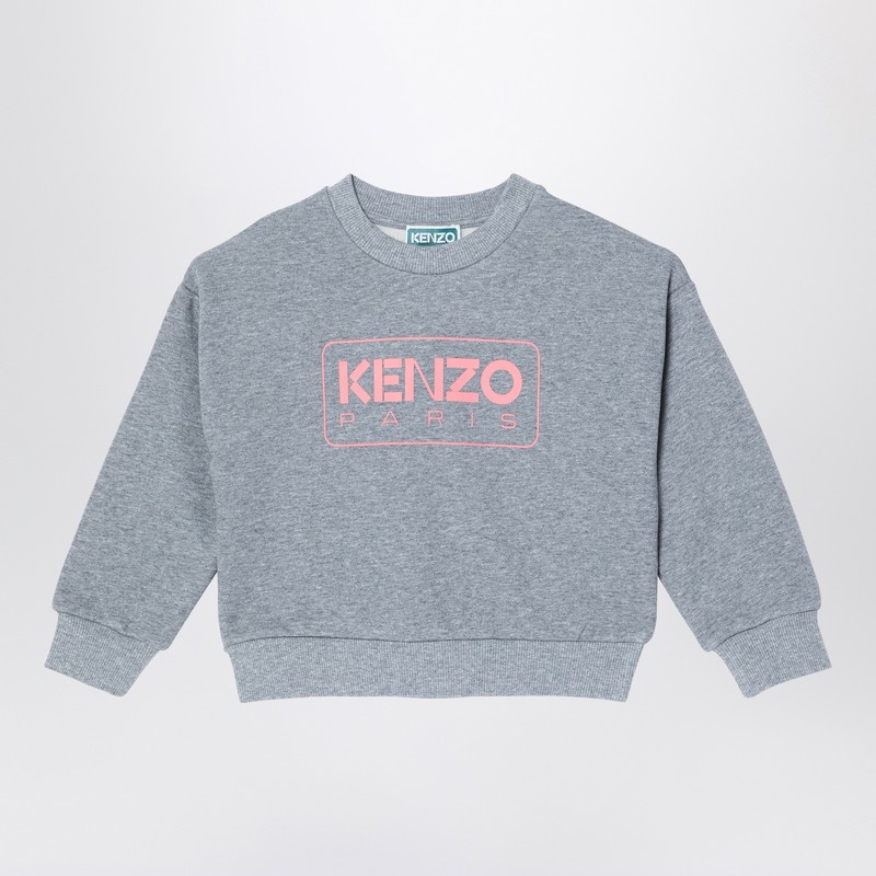 Grey cotton blend sweatshirt with logo - 1