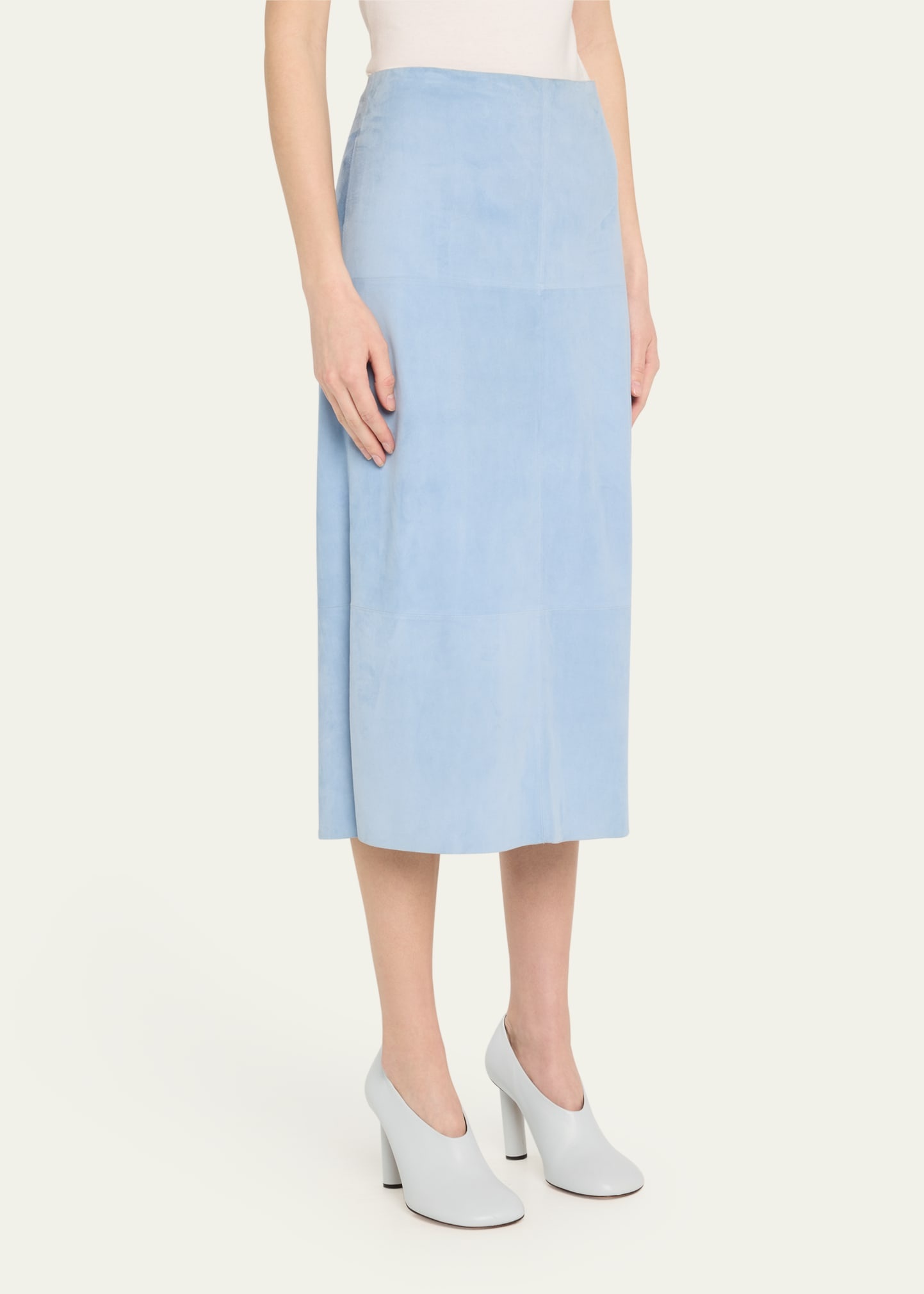 Nadia Pencil Suede Midi Skirt - 4