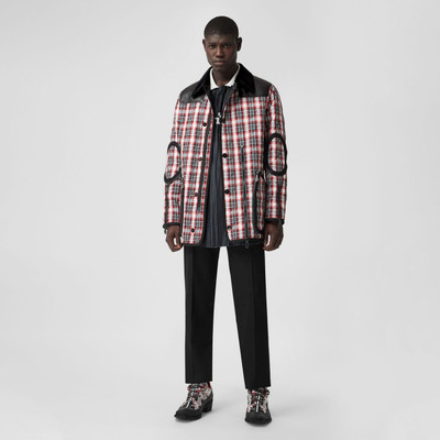 Burberry Lambskin Panel Diamond Quilted Tartan Barn Jacket outlook