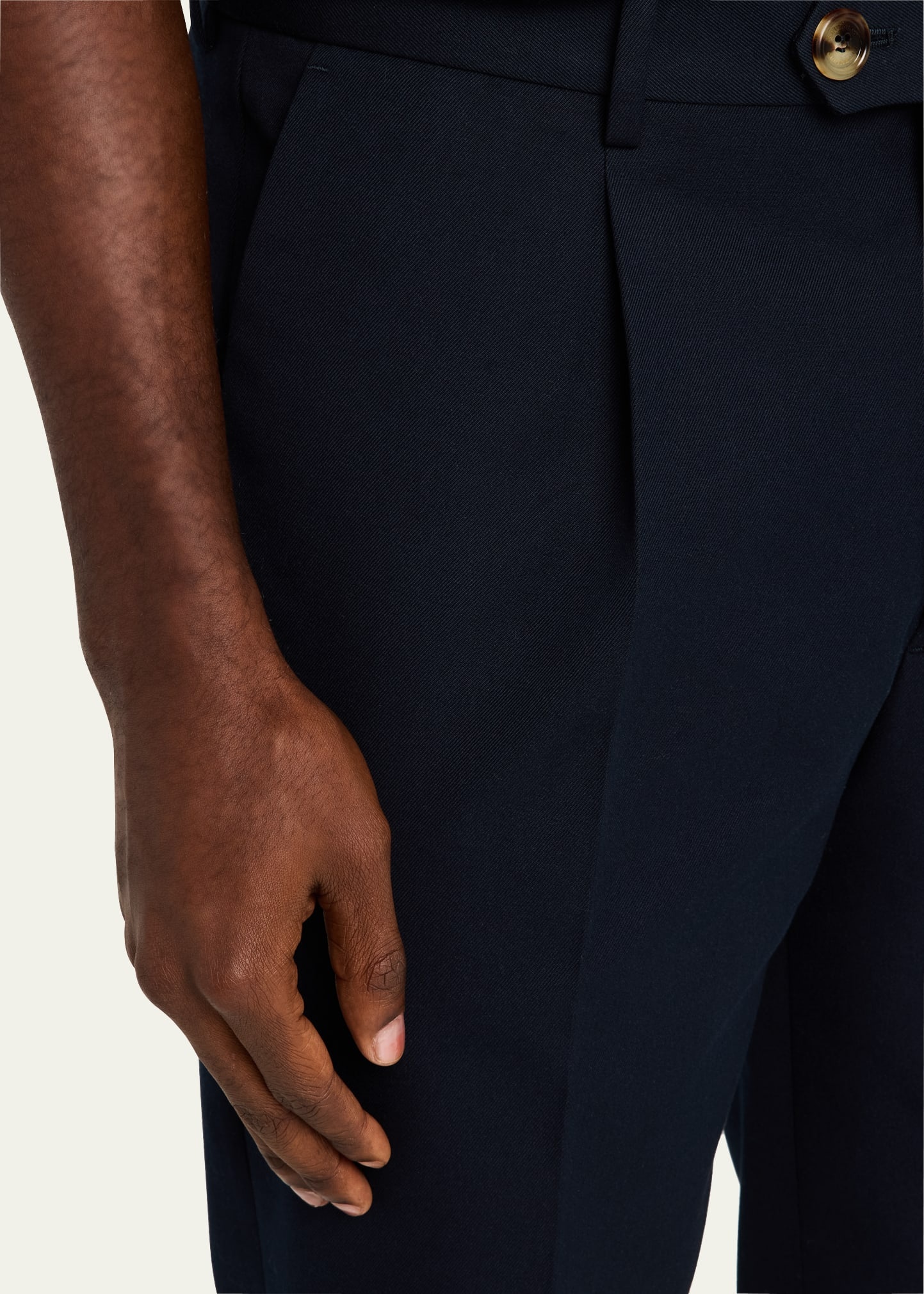Men's Pleated Twill Trousers - 5
