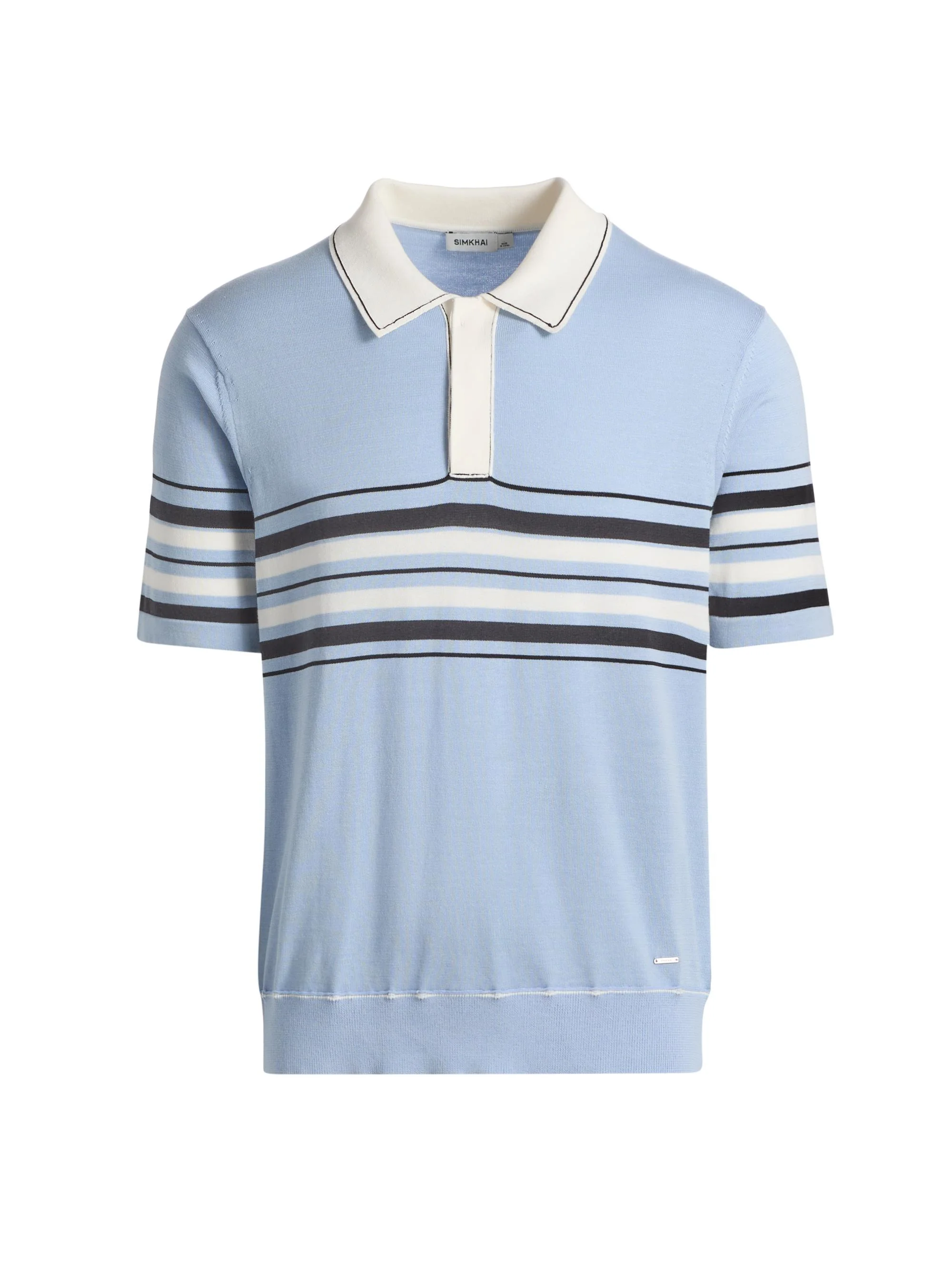 Men's Brandon Striped Cotton Polo Shirt - Periwinkle Sky Multi - 1