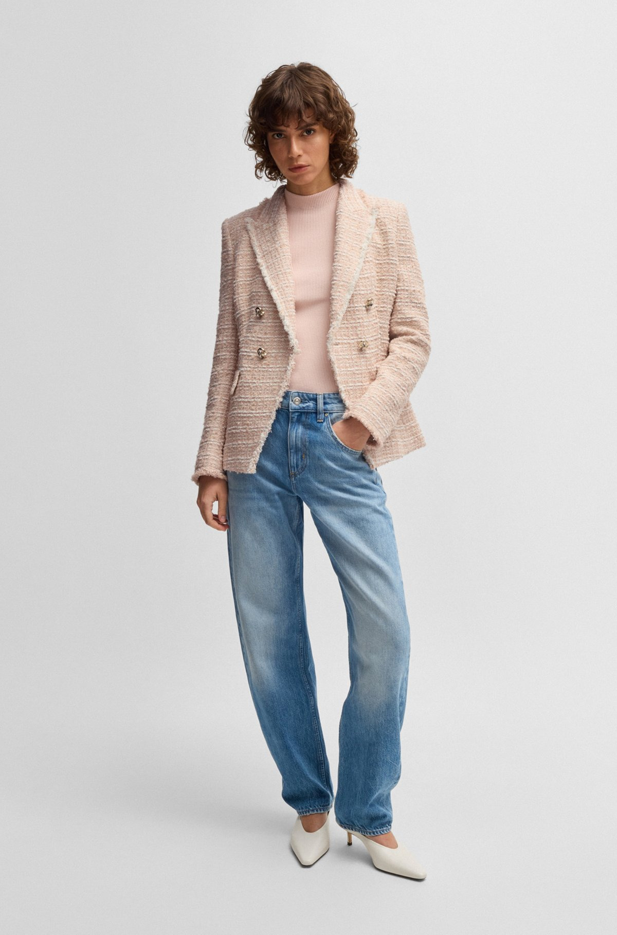 SLIM-FIT BLAZER IN SUMMERY TWEED - 3