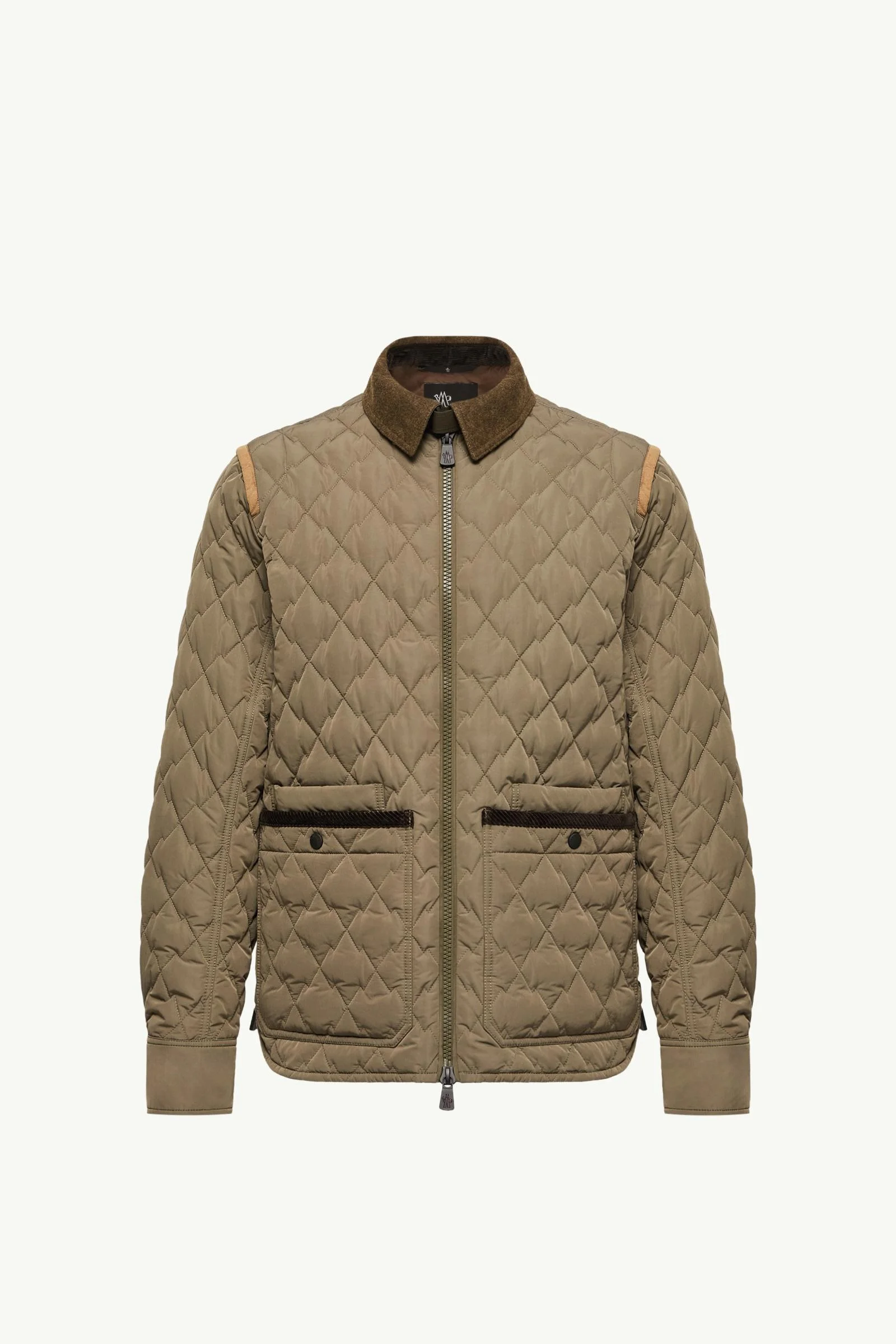 Soleil Corduroy and Loden Trimmed Down Shirt Jacket - 1