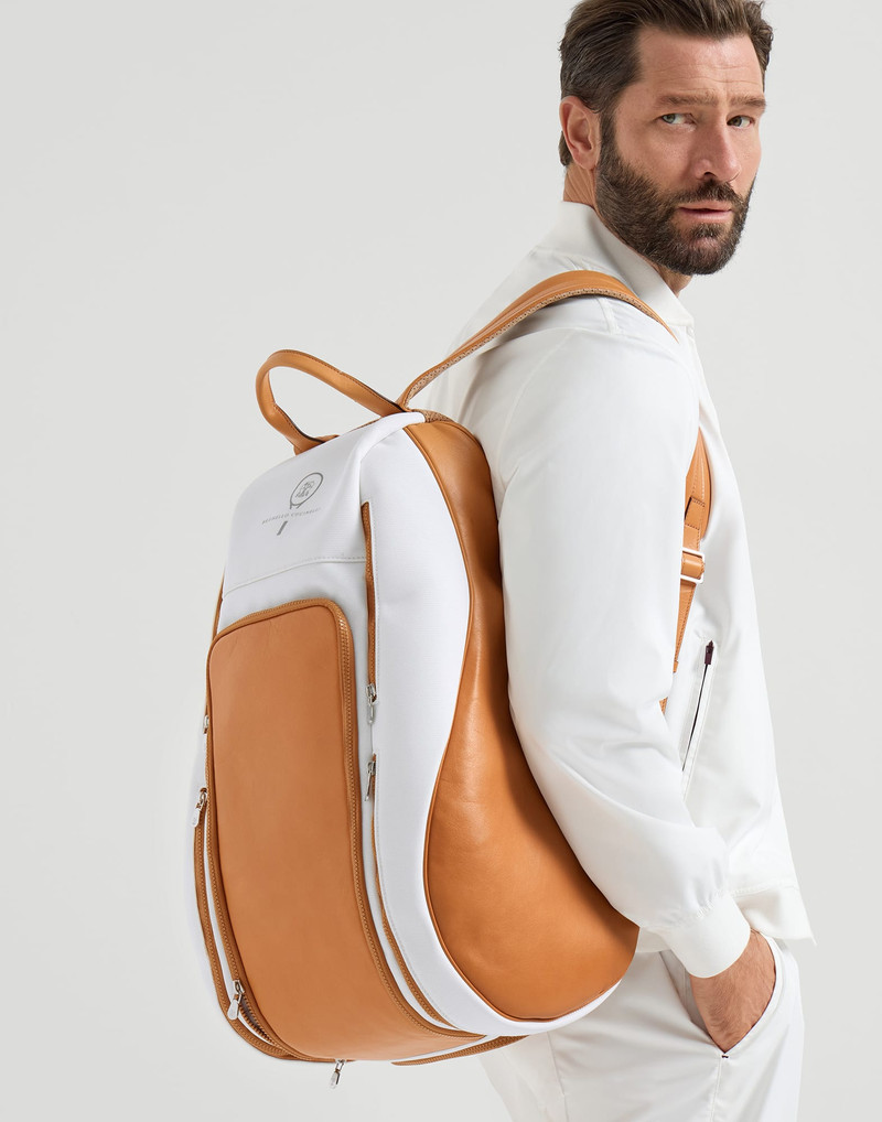 Leather and techno fabric padel backpack 4