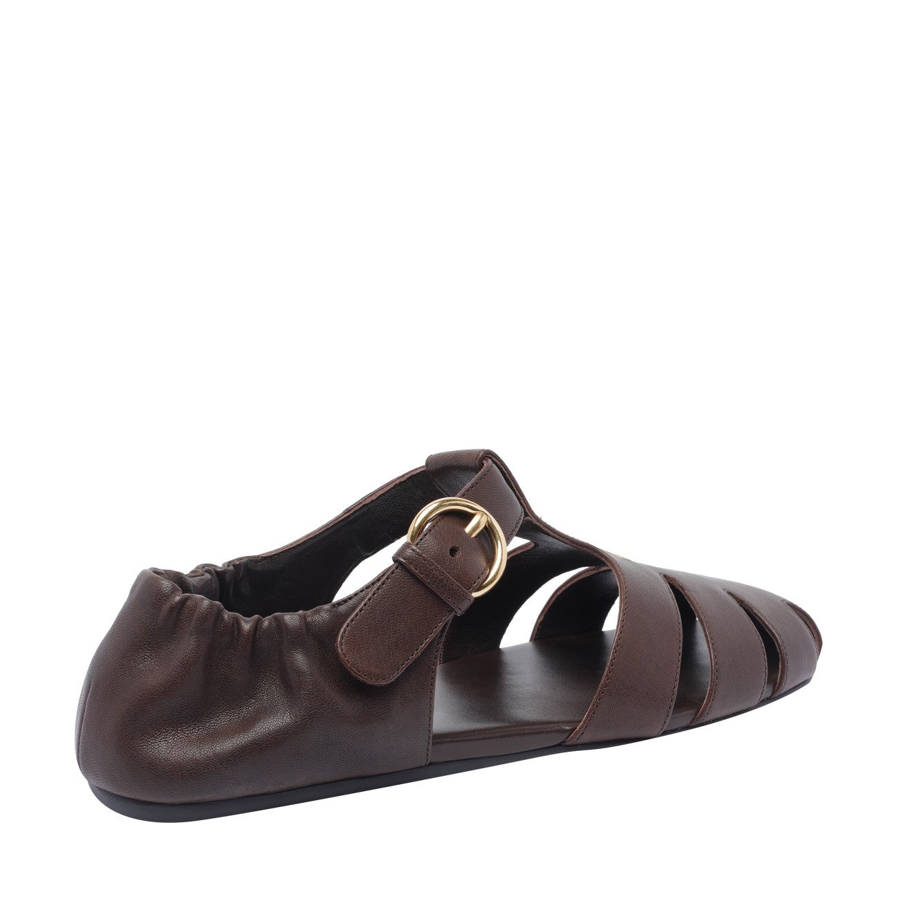サンダル・ミュール MIU MIU LOGO RUCHES SANDALS Miu Miu Ruches Nappa Leather Fisherman Sandals | Saks Fifth