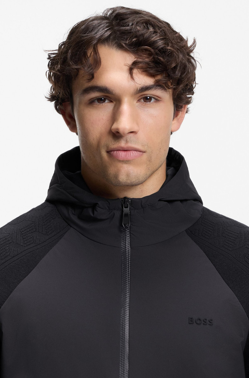 ZIP-UP HOODIE WITH TONAL TEXTURED JACQUARD 3