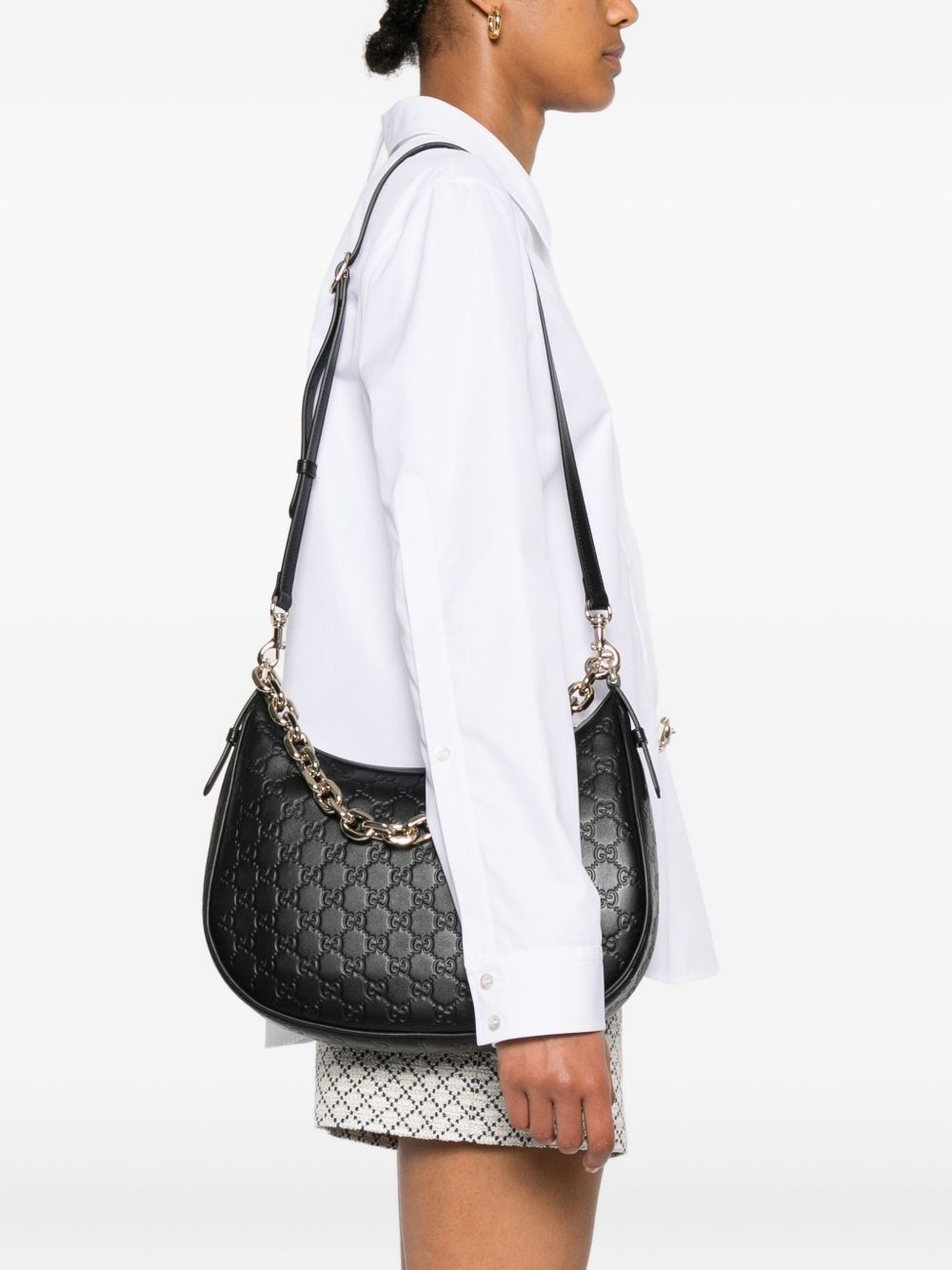 GG-pattern chain-strap bag - 2