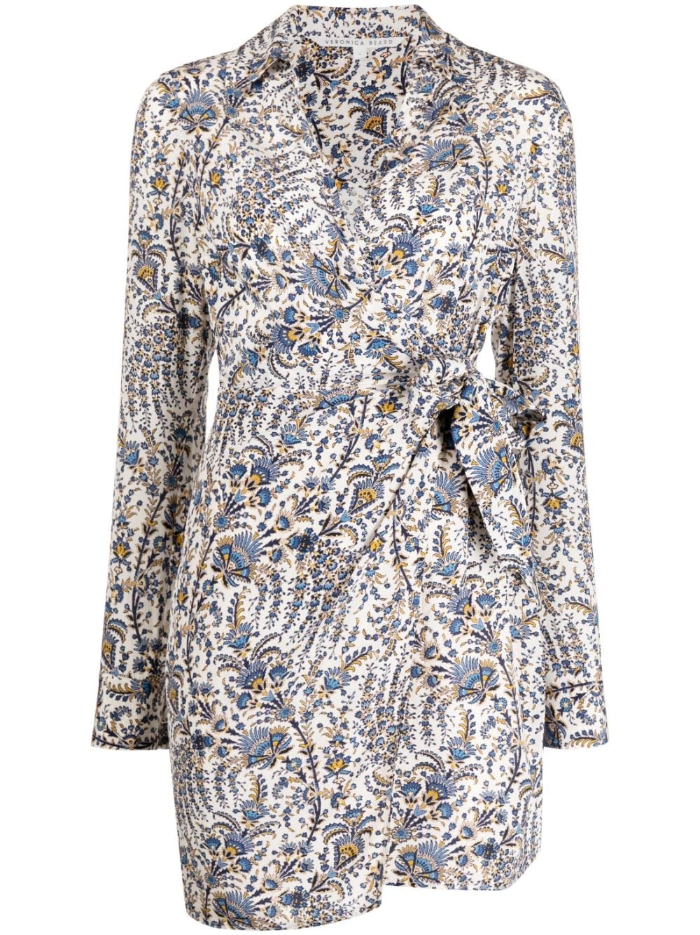 abstract-pattern print wrap dress - 1