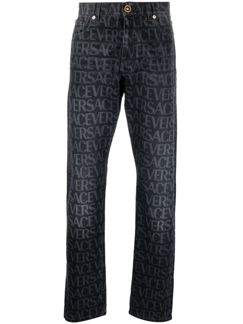 logo-print straight-leg jeans - 1