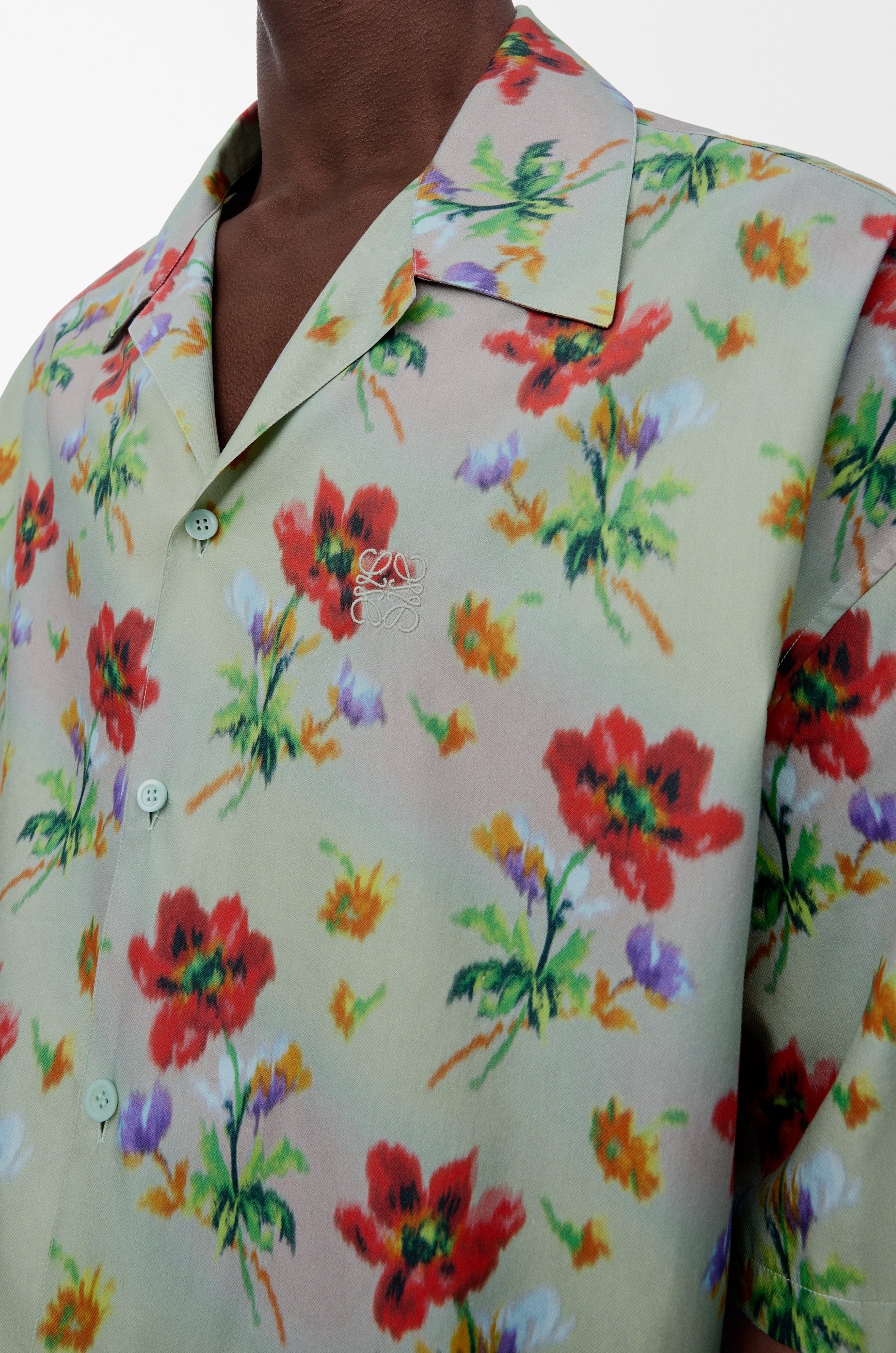Short sleeve shirt in cotton and silk - 5