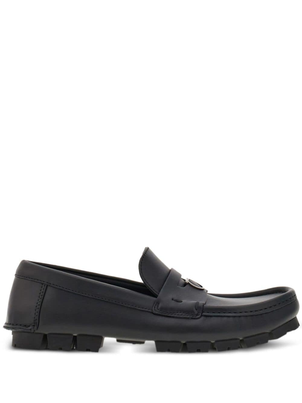 Gancini-plaque leather loafers - 1