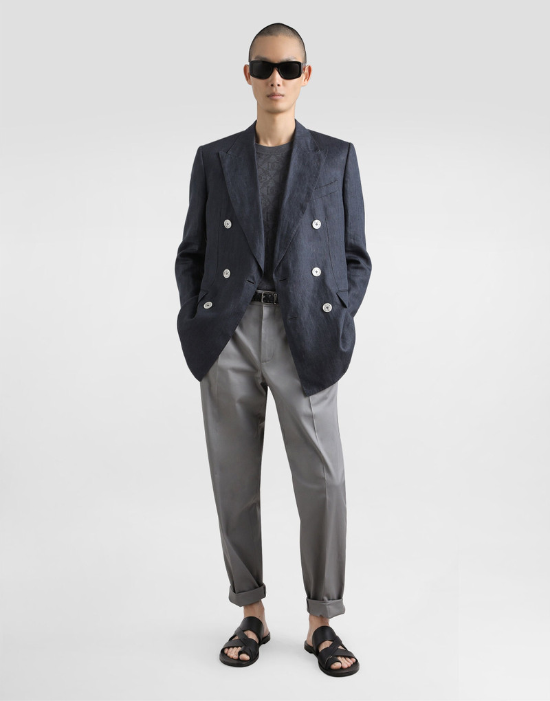 Dolce & Gabbana Sicilia light double-breasted jacket in linen canvas outlook