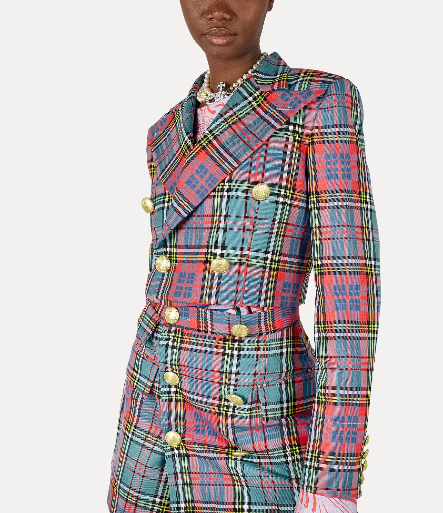CUT OFF DOUBLE BREASTED JACKET - 4