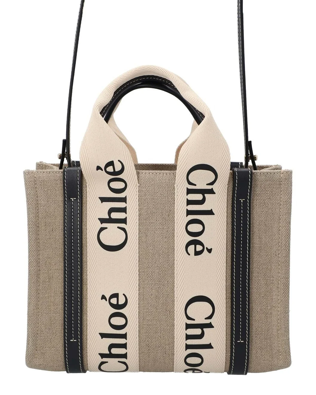 Chloé Linen Small Woody Tote, Never Carried (Authentic Pre-Loved) - 1