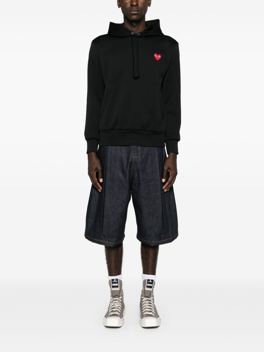 heart-print pullover hoodie - 3