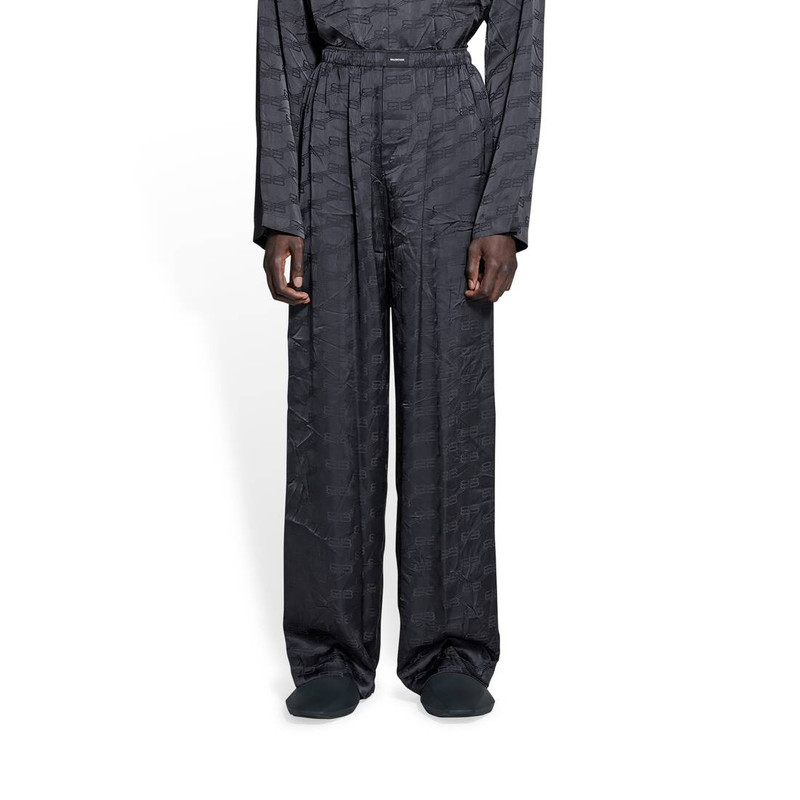 Men's Bb Monogram Jacquard Pyjama Shorts in Black 5