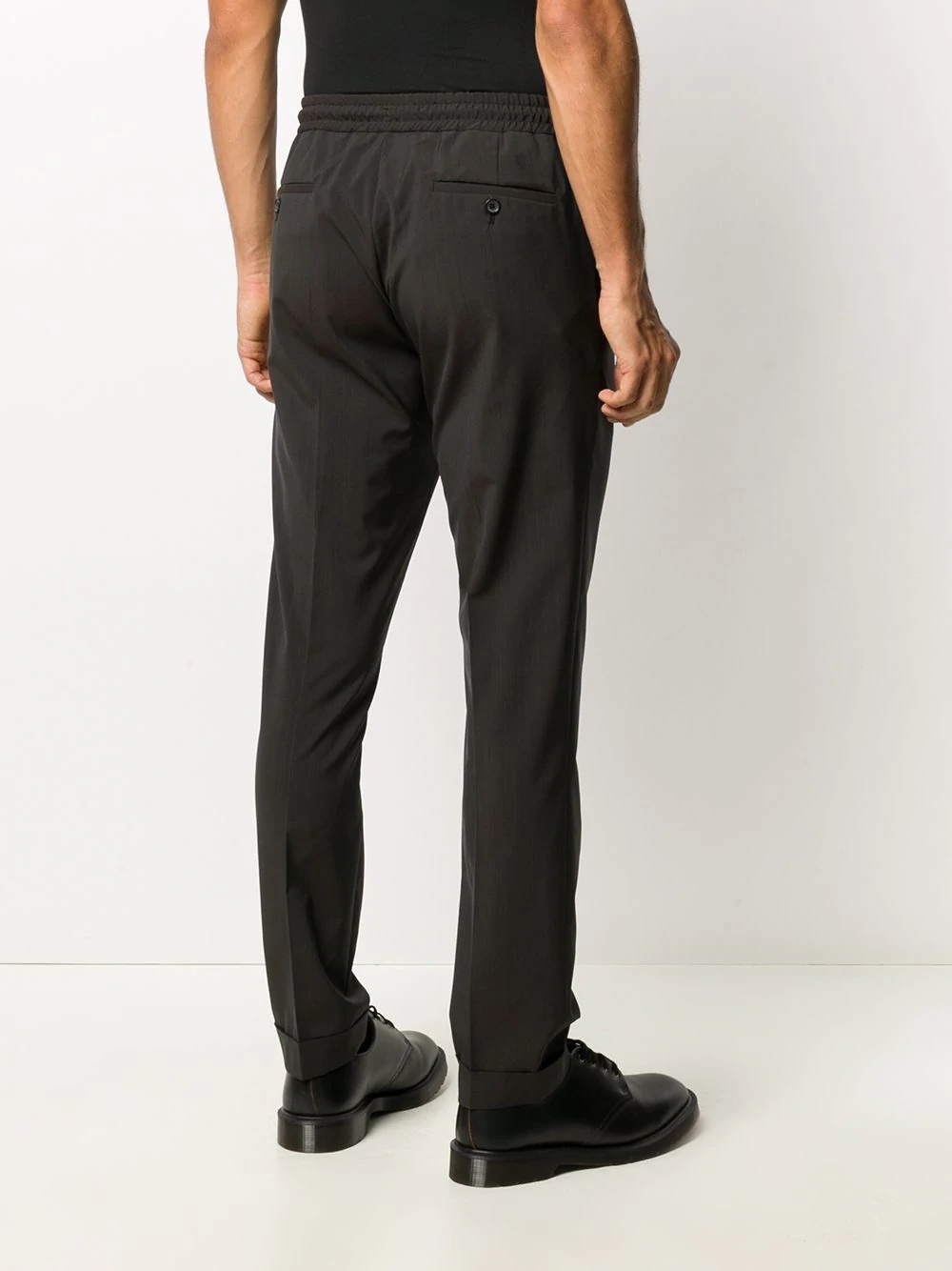 drawstring straight leg trousers - 4