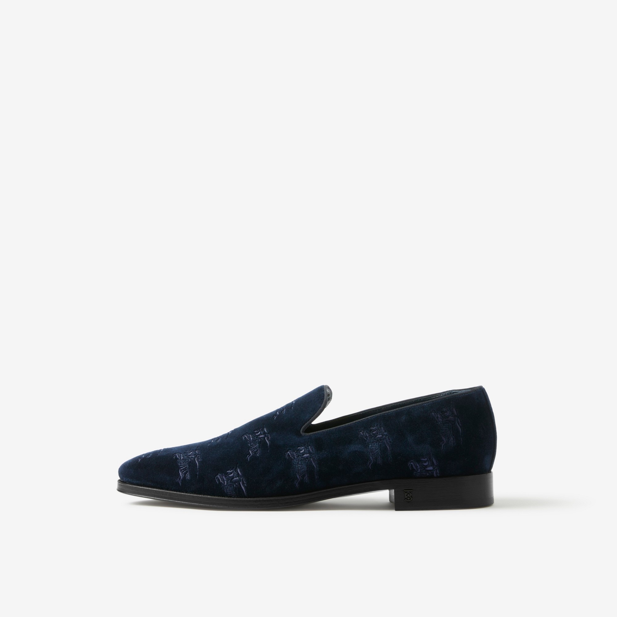 Embroidered EKD Velvet Loafers - 5