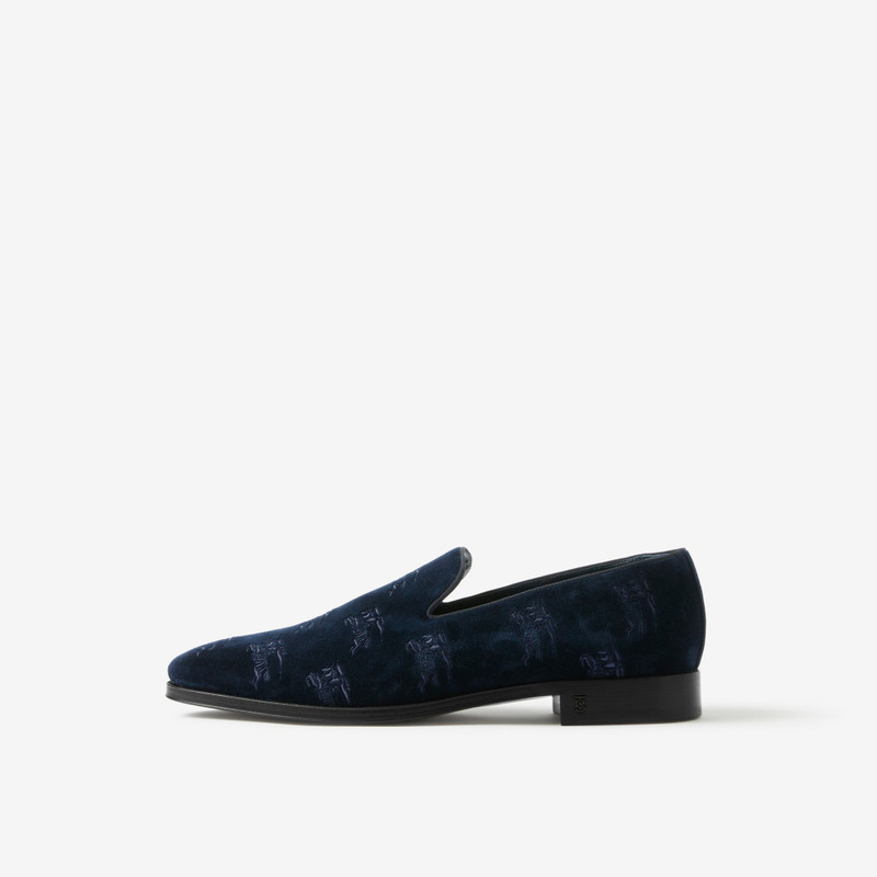 Embroidered EKD Velvet Loafers 5