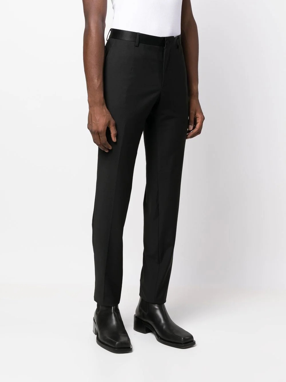 straight-leg wool-blend trousers - 3
