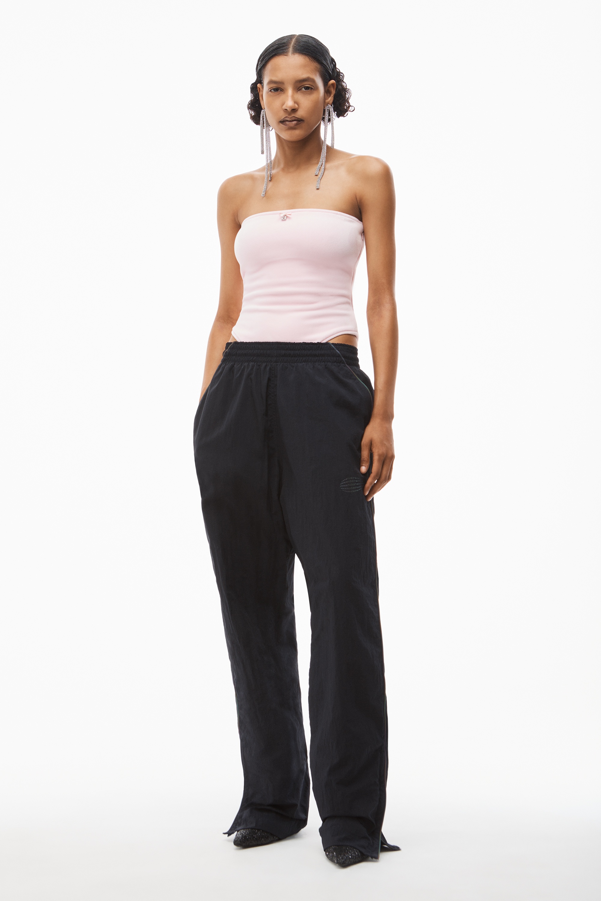 TRACK PANT IN HEAVY WASHED NYLON - 2
