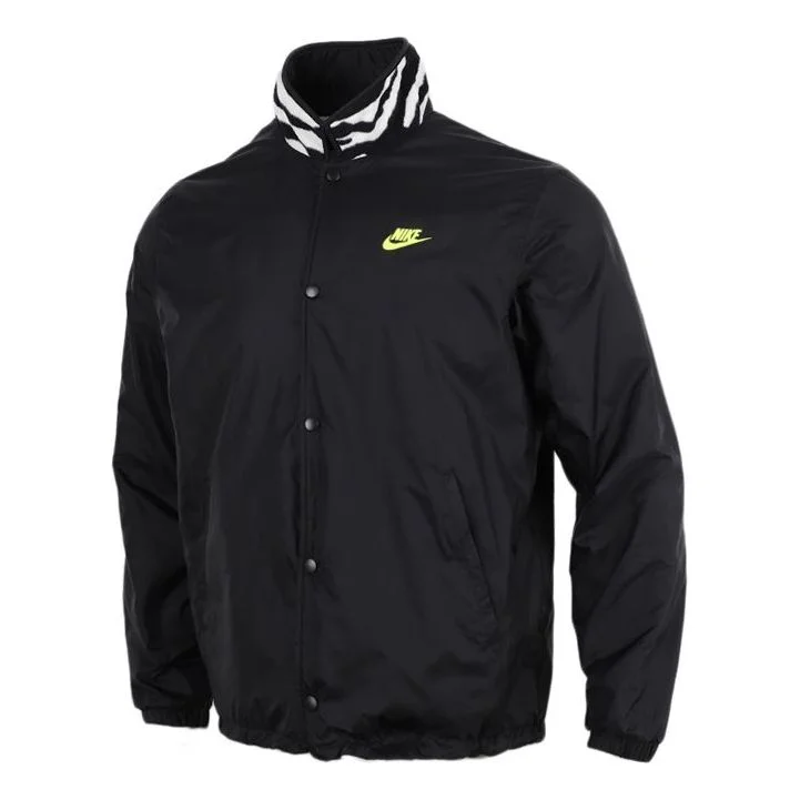 Nike Sportswear Coaches Reversible Fleece Jacket Men Black CV7121-010 - 1