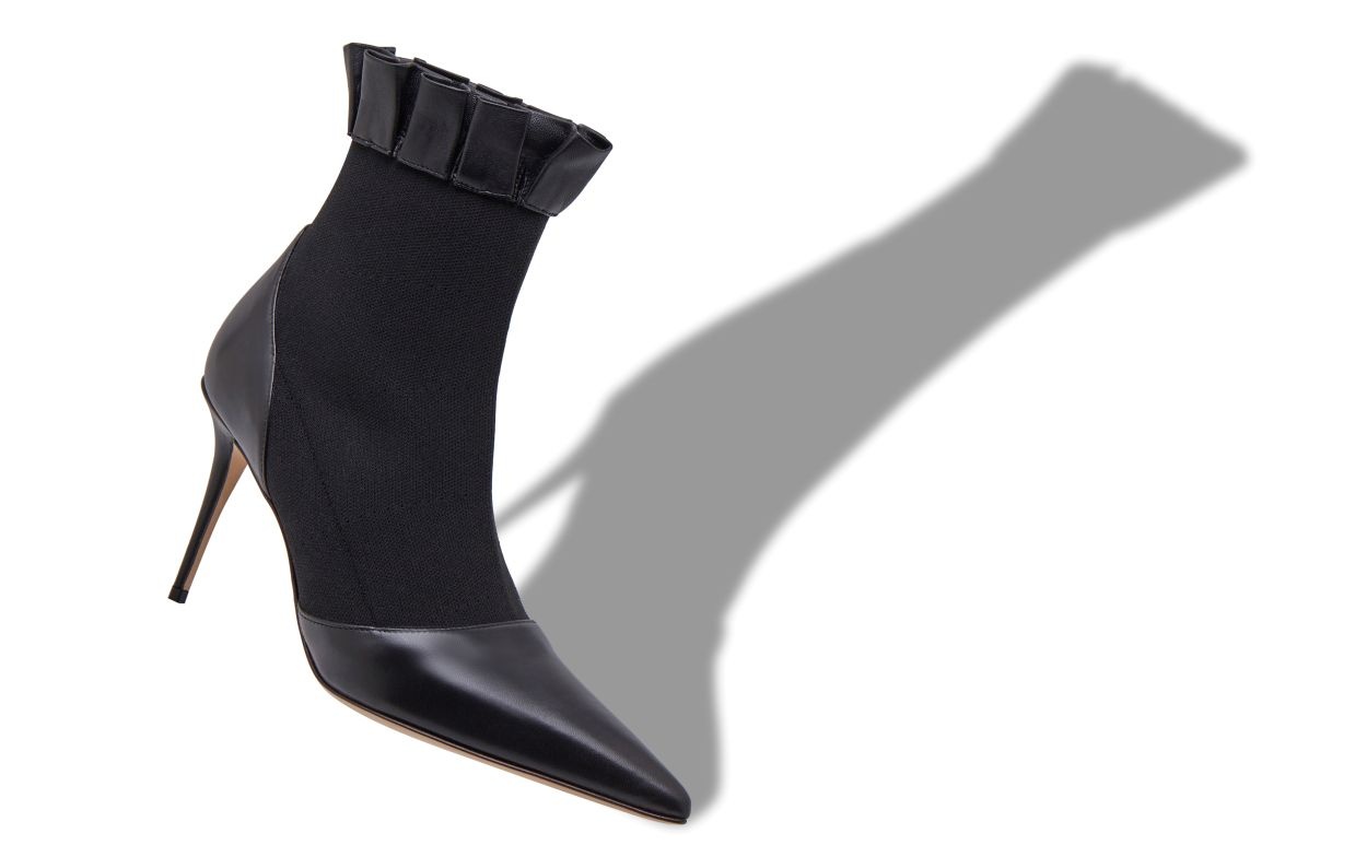 Black Nappa Leather Ankle Boots - 2