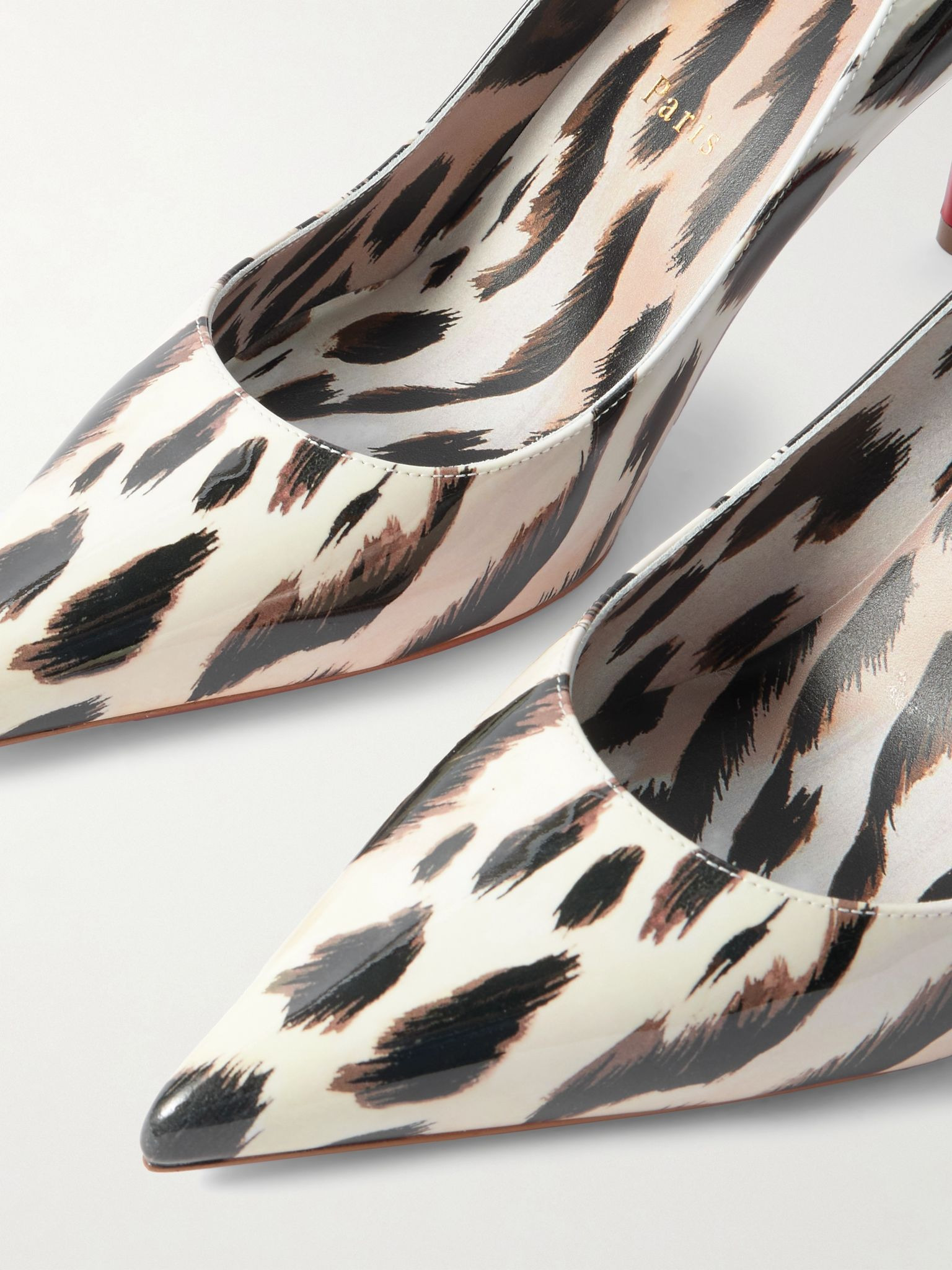 Miss Z Gigi 80 leopard-print patent-leather point-toe pumps Leopard print - 4