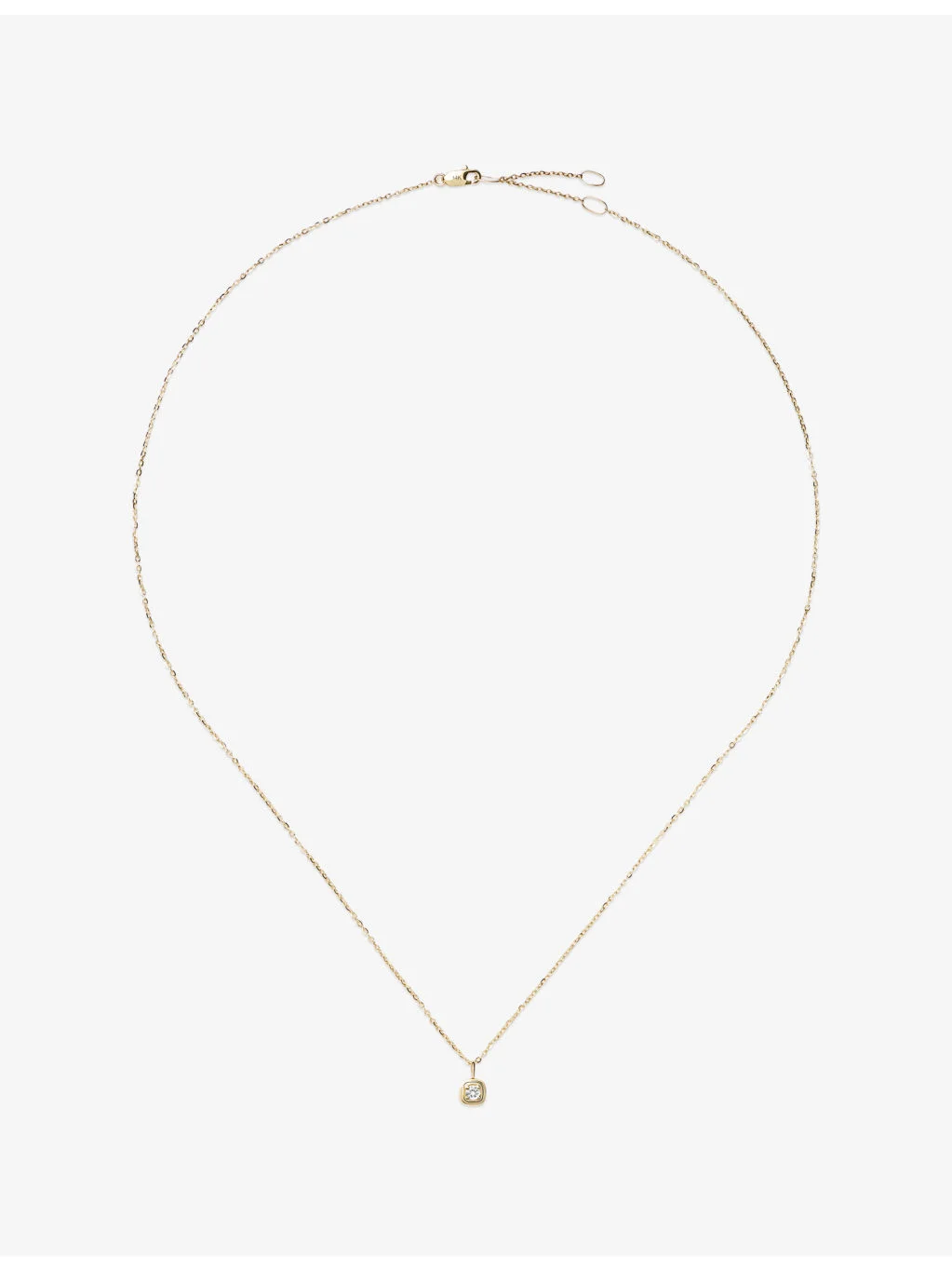 Fine April Birthstone 18ct Yellow Gold And White Sapphire Pendant Necklace - 1