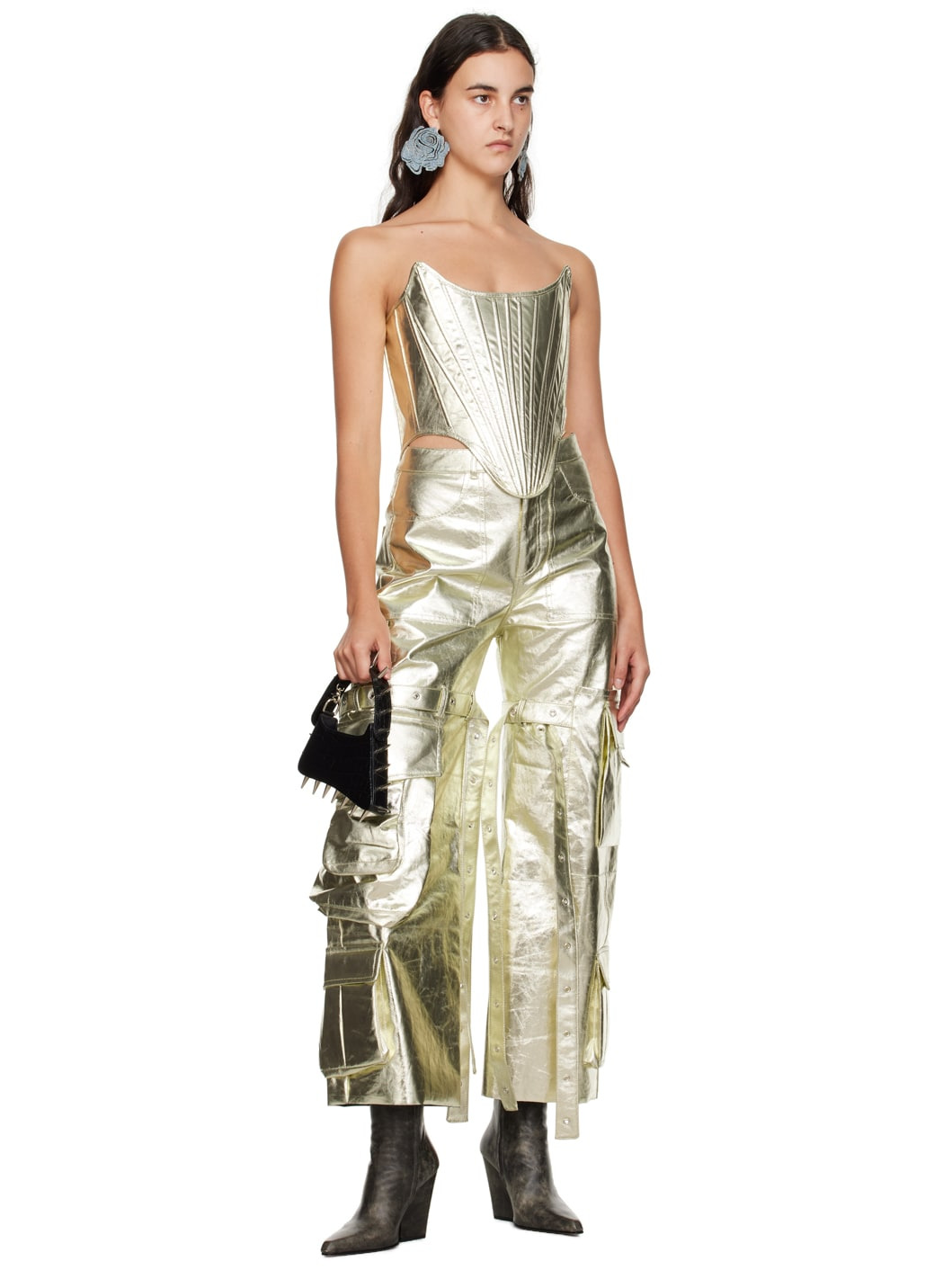 Gold Multipocket Jeans - 4