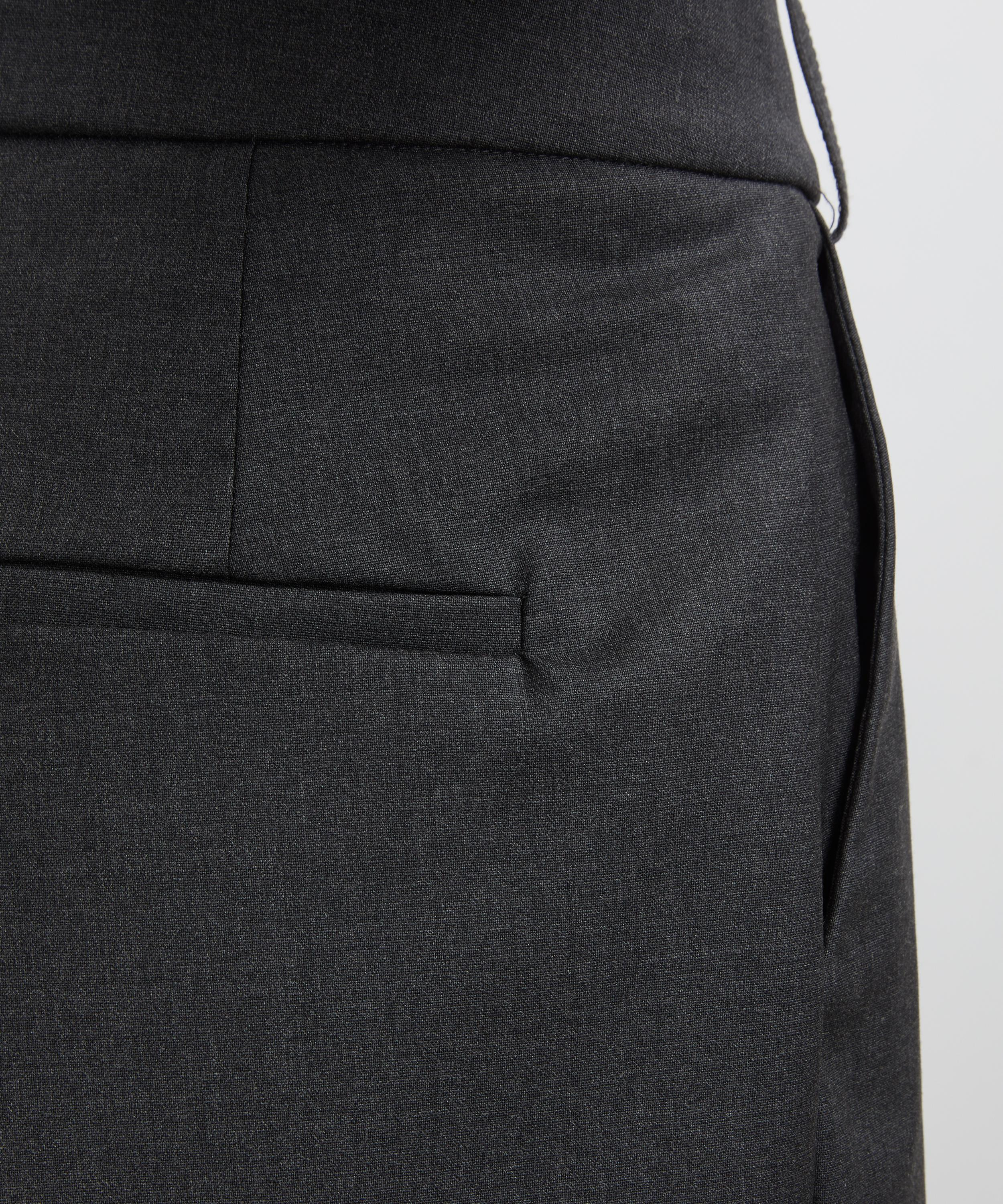 Grey Wool Wide-Leg Trousers - 5